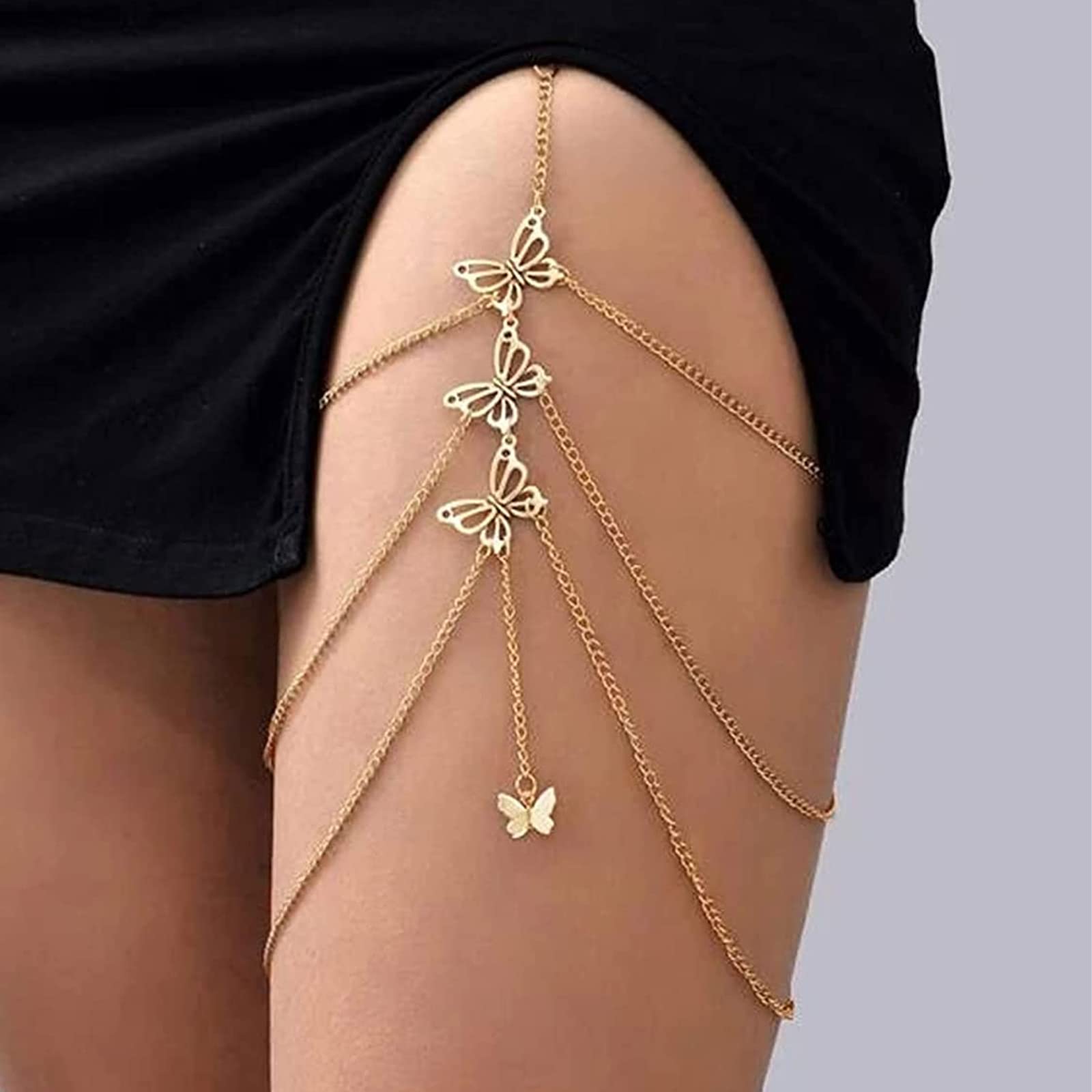 Elegant Rhinestone Thigh Chain & Snake Leg Jewelry for Women - Body Chain Accessory for Summer Dresses, Parties & Boho Outfits | Perfect for Festivals, Beach Wear & Nightlife