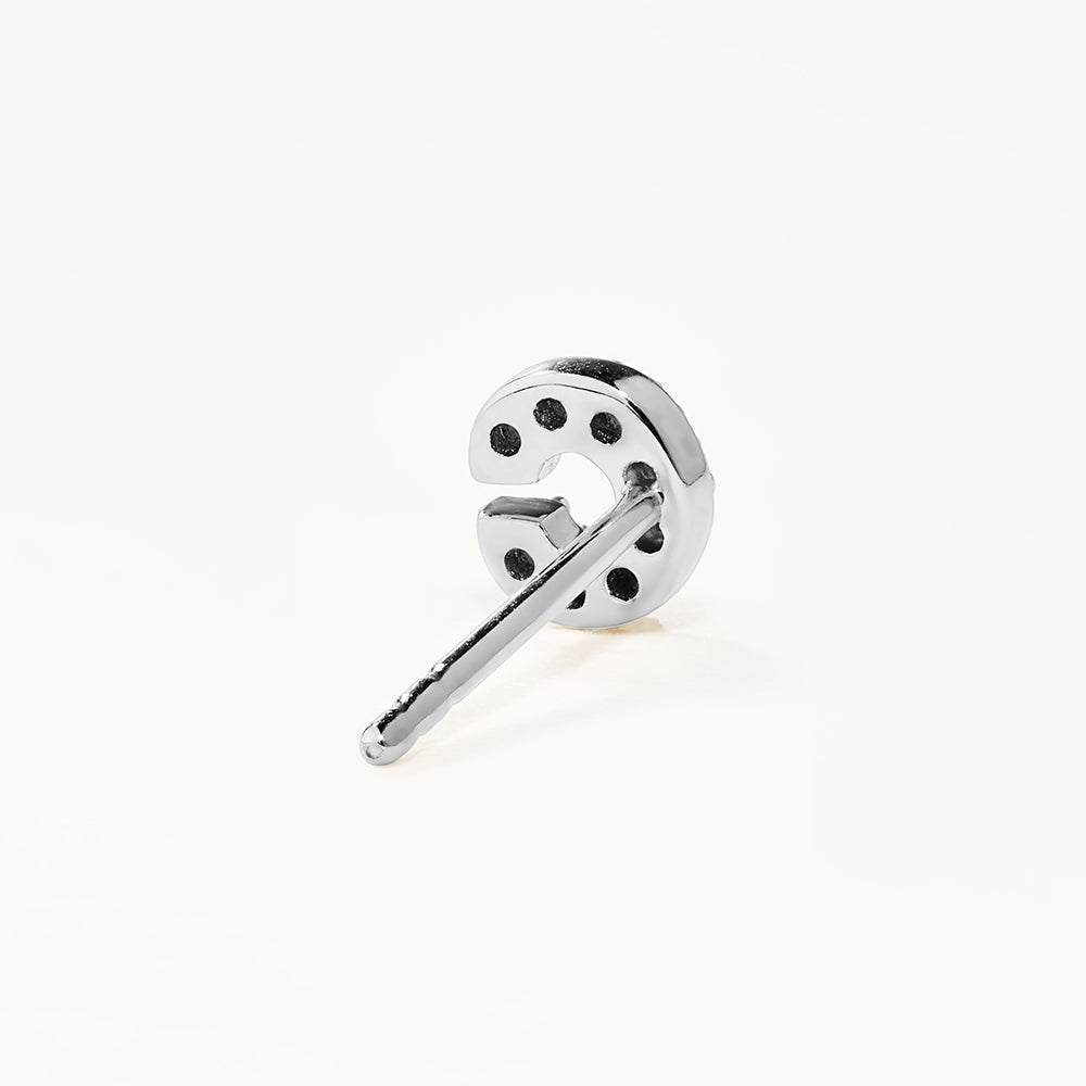 Diamond Letter C Single Stud Earring in Sterling Silver - Perfect for Birthdays, Gifts & Everyday Elegance