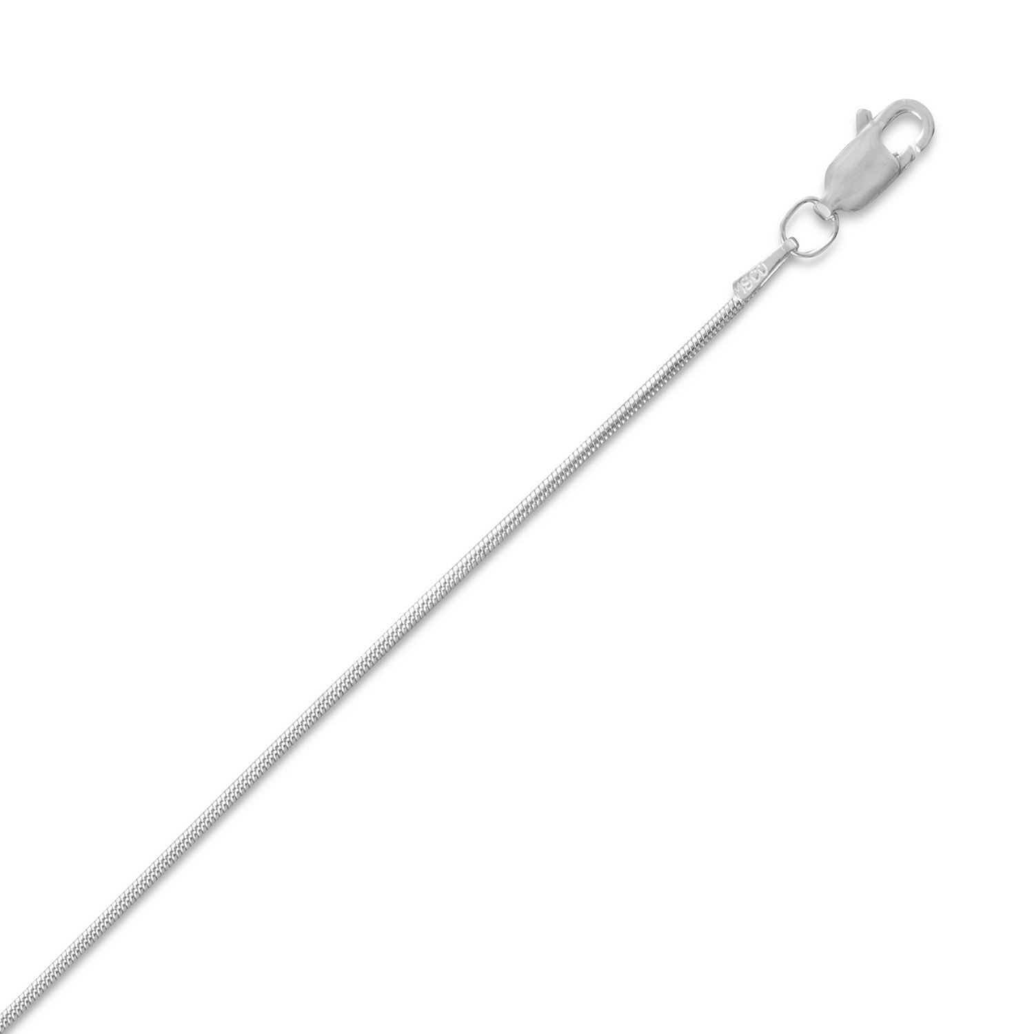 1mm Snake Chain Necklace - Rhodium Plated Sterling Silver, Tarnish-Free, Hypoallergenic Jewelry for Women | Perfect for Everyday Wear, Gifts & Special Occasions | Made in USA