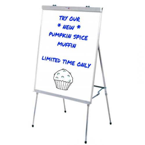 27x36 Dry Erase Whiteboard Easel with 4 Leg Posts - Portable & Foldable Message Board for Office, Classroom, or Home Use - Create Custom Signs & Presentations