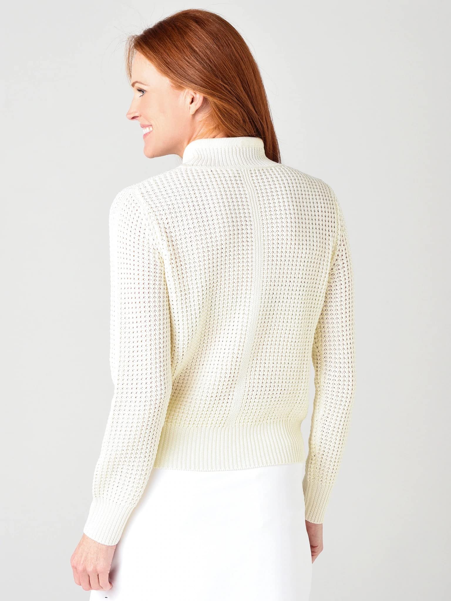 PETER MILLAR Kennedy Waffle Stitch Popover Sweater - Soft Ivory, Small | Men's Casual Pullover with Drawstring Neck | Perfect for Fall Layering & Winter Outfits