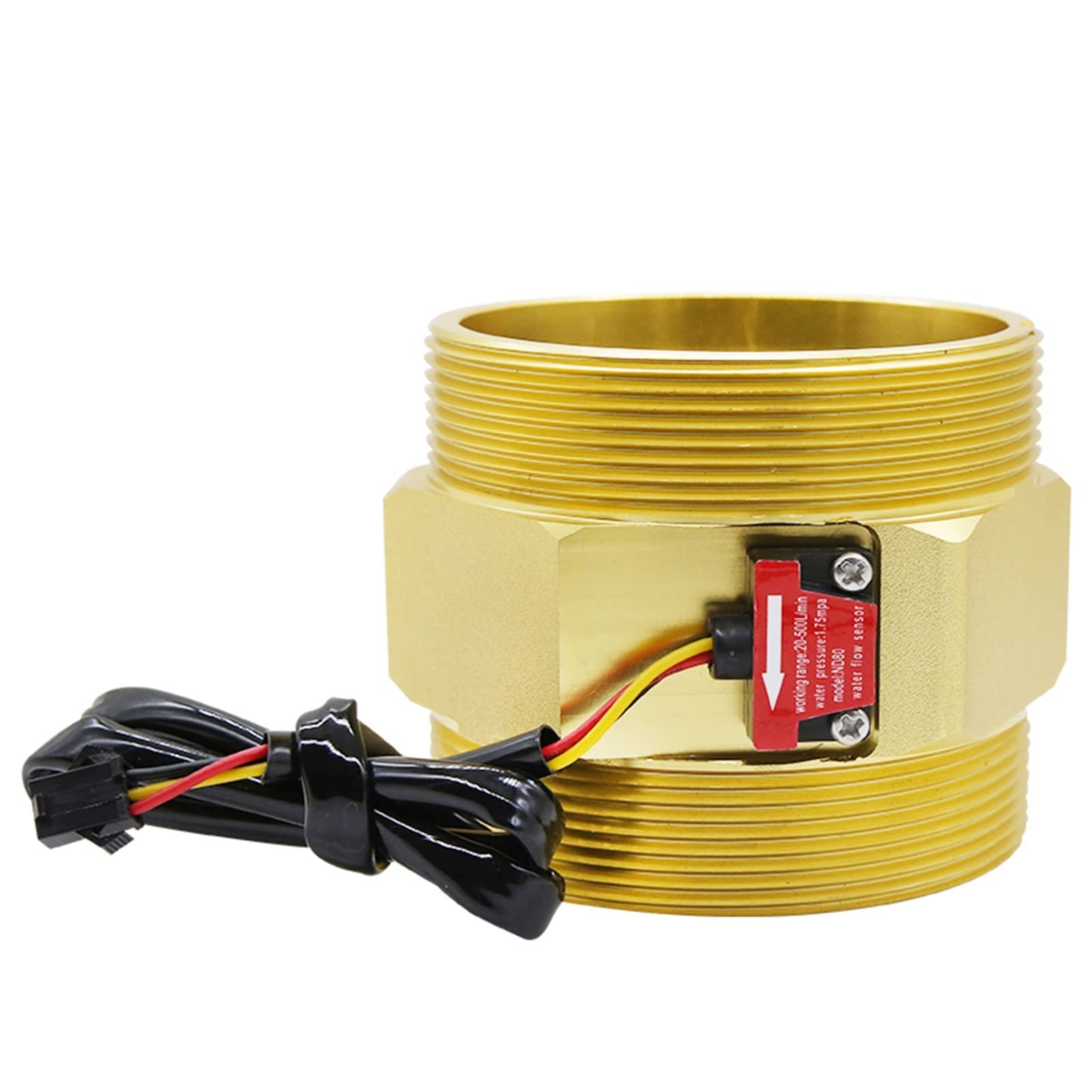 1Pcs 3 in Brass Water Flow Sensor - Hall Effect Flowmeter with Digital Output for Liquid Control | Perfect for Home Automation, Irrigation Systems & Industrial Applications