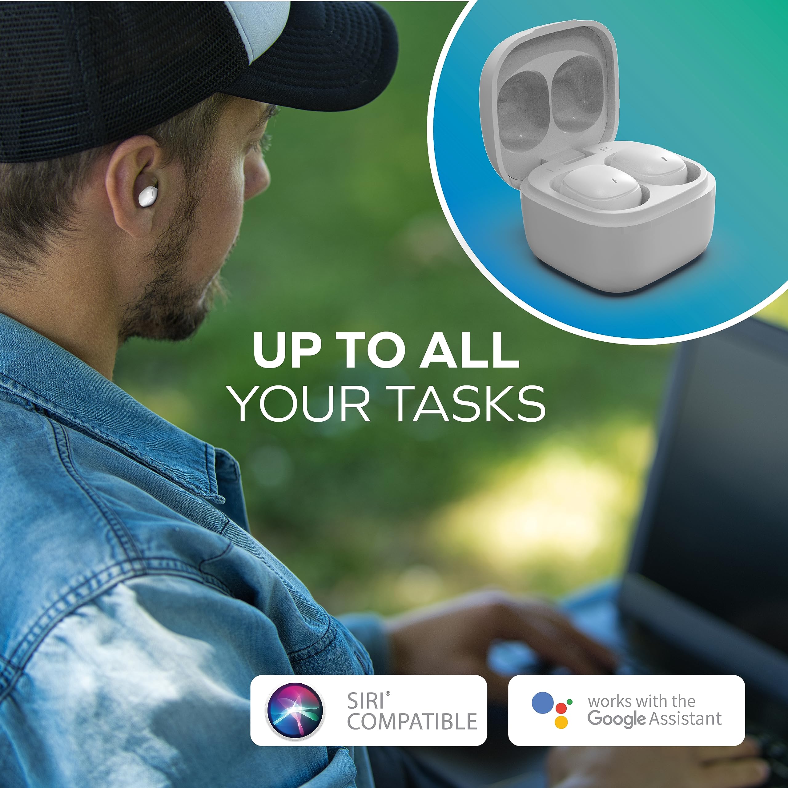 Coby Mini True Wireless Earbuds - World's Smallest Bluetooth Earbuds with 12-Hour Battery, Built-in Mic & Lightweight Design | Perfect for Running, Gym Workouts & Commuting (White)