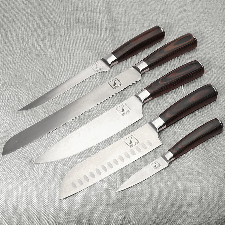 Premium 5-Piece Japanese Chef's Knife Set - High Carbon Stainless Steel Kitchen Knives for Professional Cooking, Slicing, Dicing & Chopping - Perfect for Home Chefs & Culinary Enthusiasts