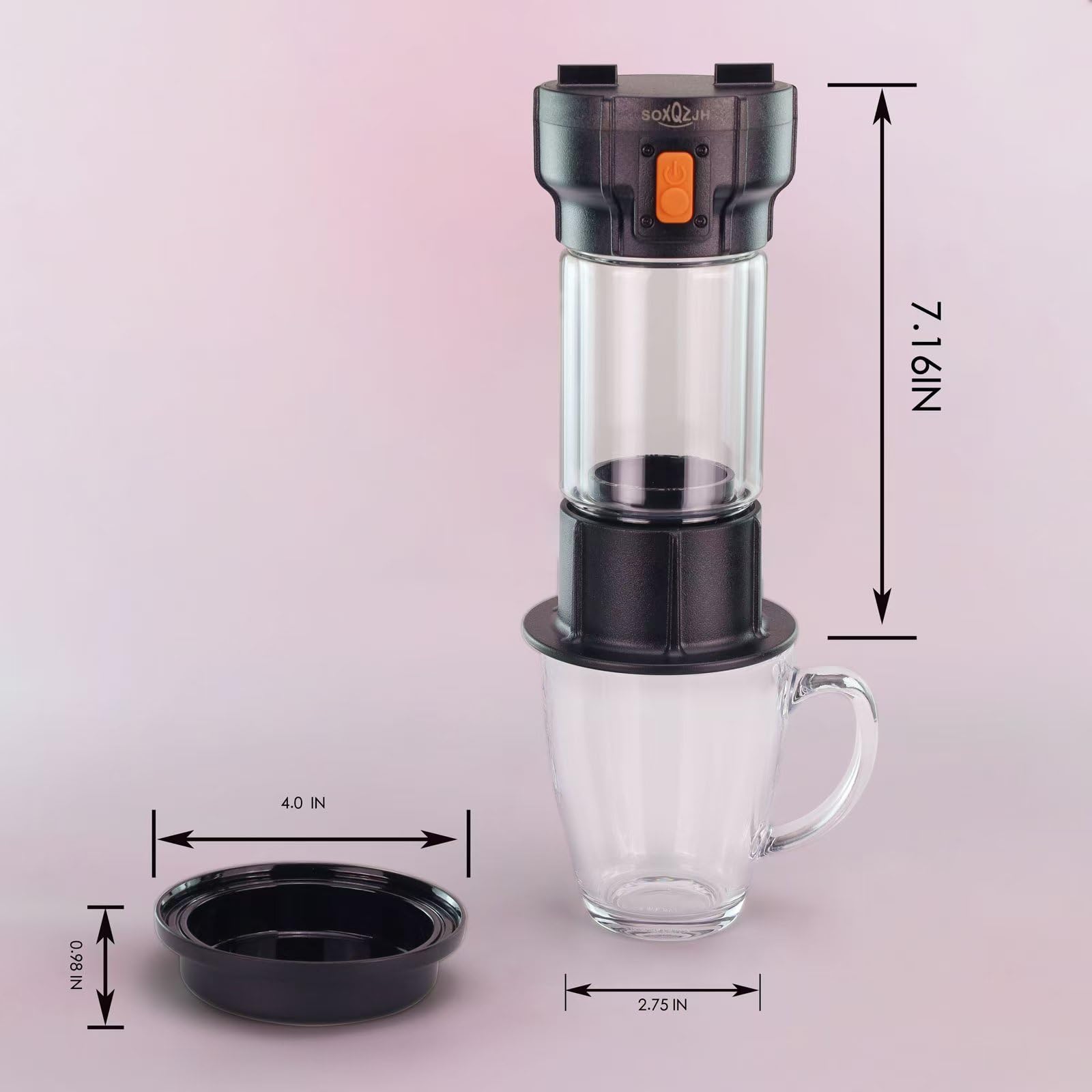 Portable Coffee Maker for Travel & Camping - Single Serve Drip Coffee Machine with Strong Button Feature, Compact & Lightweight - Perfect for Outdoor Adventures, Office, and Home Use