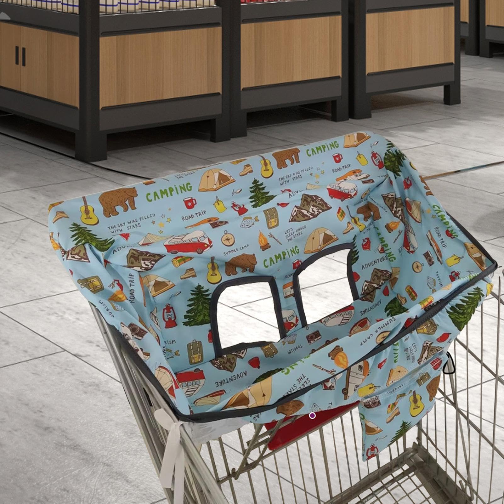 **Baby Shopping Cart Cover with Cute Prints - Secure & Easy to Clean Toddler Shopping Cart Seat for Boys & Girls - Perfect for Grocery Stores & Shopping Trips**