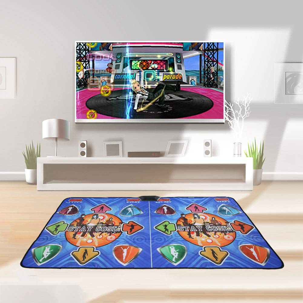 Non-Slip Dance Mat for Double Players - HD TV & Computer Compatible with Handle - Perfect for Family Game Nights & Fitness Workouts