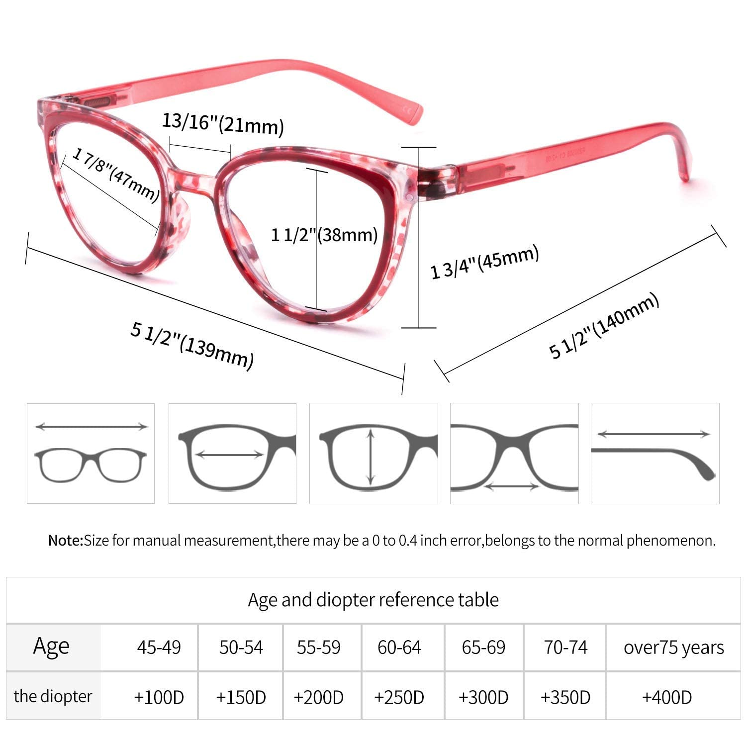 Blue Light Blocking Reading Glasses for Women - 6 Pack Fashion Readers with Anti Glare UV Protection & Spring Hinges - Computer Glasses for Office Work, Screen Time & Night Reading