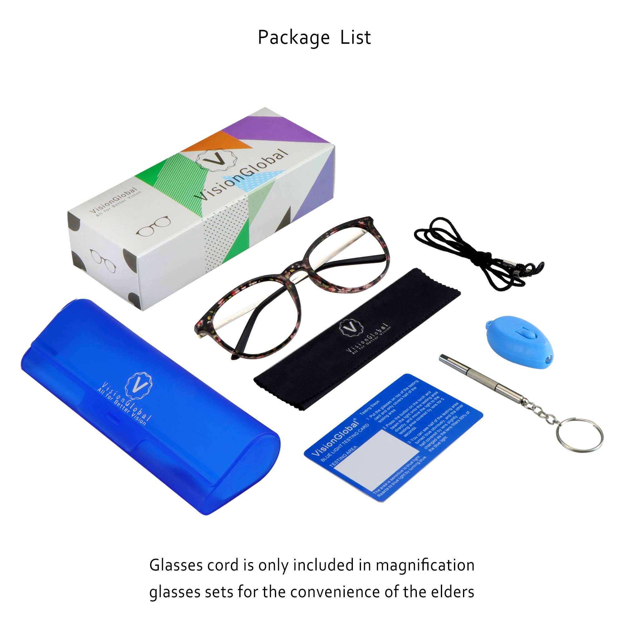 VisionGlobal Blue Light Blocking Glasses - Anti Glare for Computer & TV Use