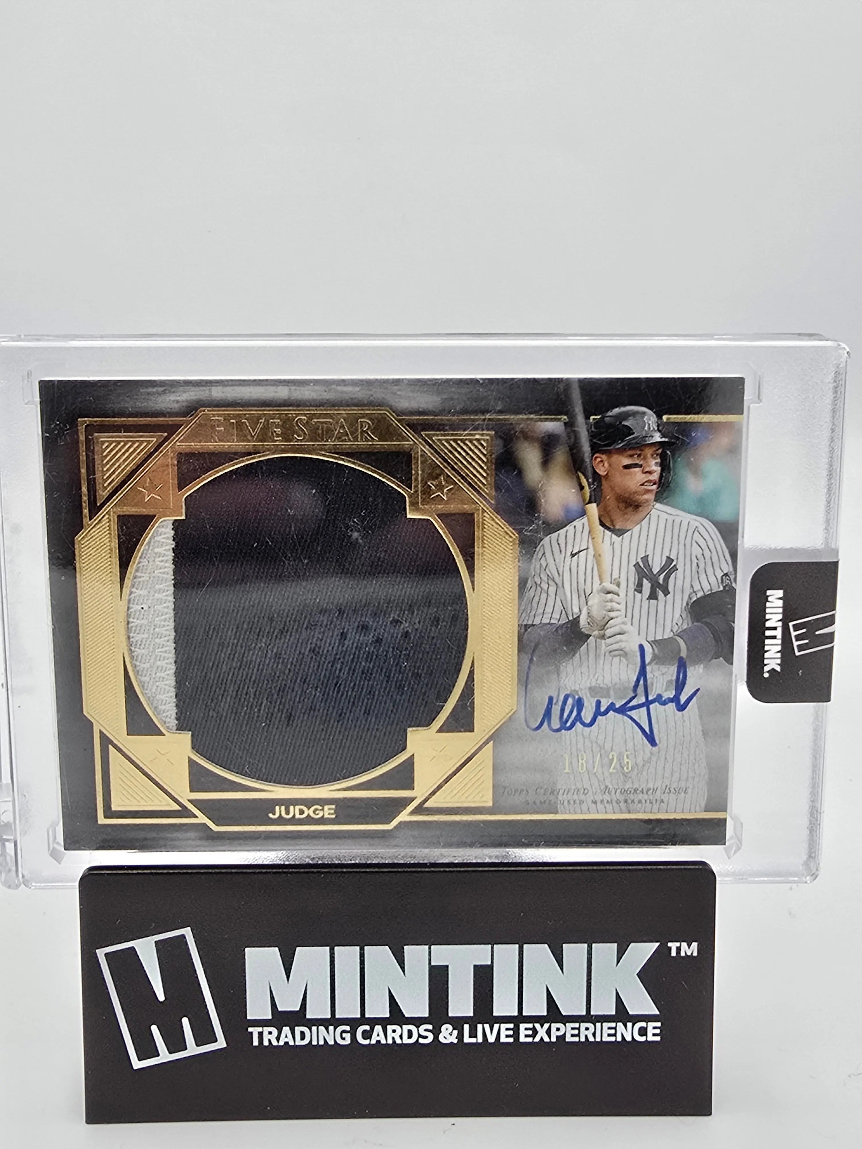 2022 Topps Five Star Baseball Aaron Judge Jumbo Patch Relic Auto 18/25 #FSJP AJ - Rare Collectible for Baseball Fans & Memorabilia Enthusiasts - Perfect for Display, Investment or Gift Giving