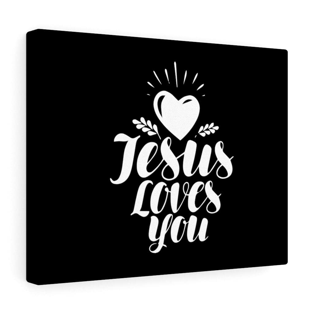 Jesus Loves You White Heart Christian Wall Art - Bible Verse Print Ready to Hang - Perfect for Home Decor, Church Gifts & Christian Wedding Presents