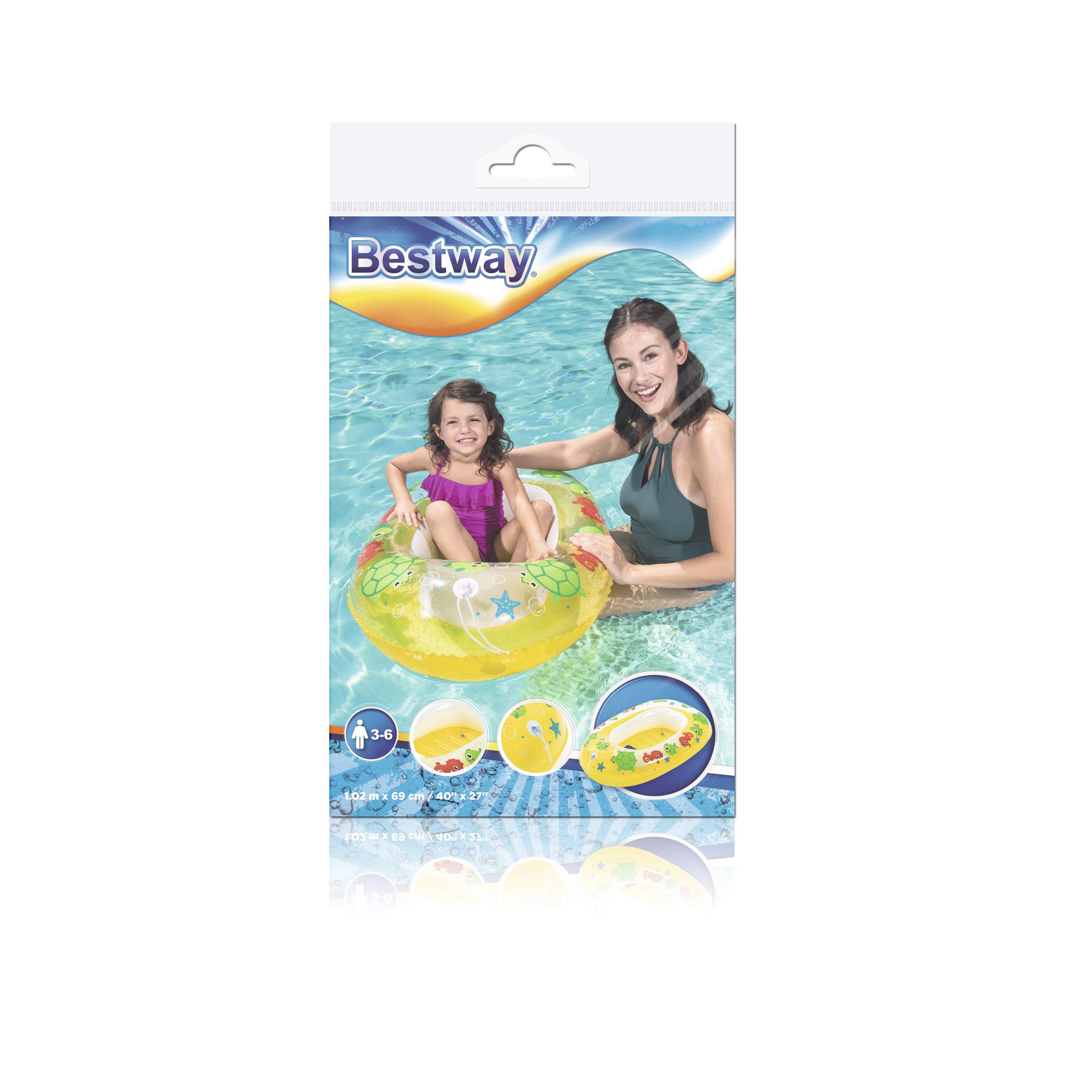 Bestway 1034037DEX21 Inflatable Pool Boat & Surfer for Kids - Fun Floating Water Toy for Lakes, Pools & Beach Adventures