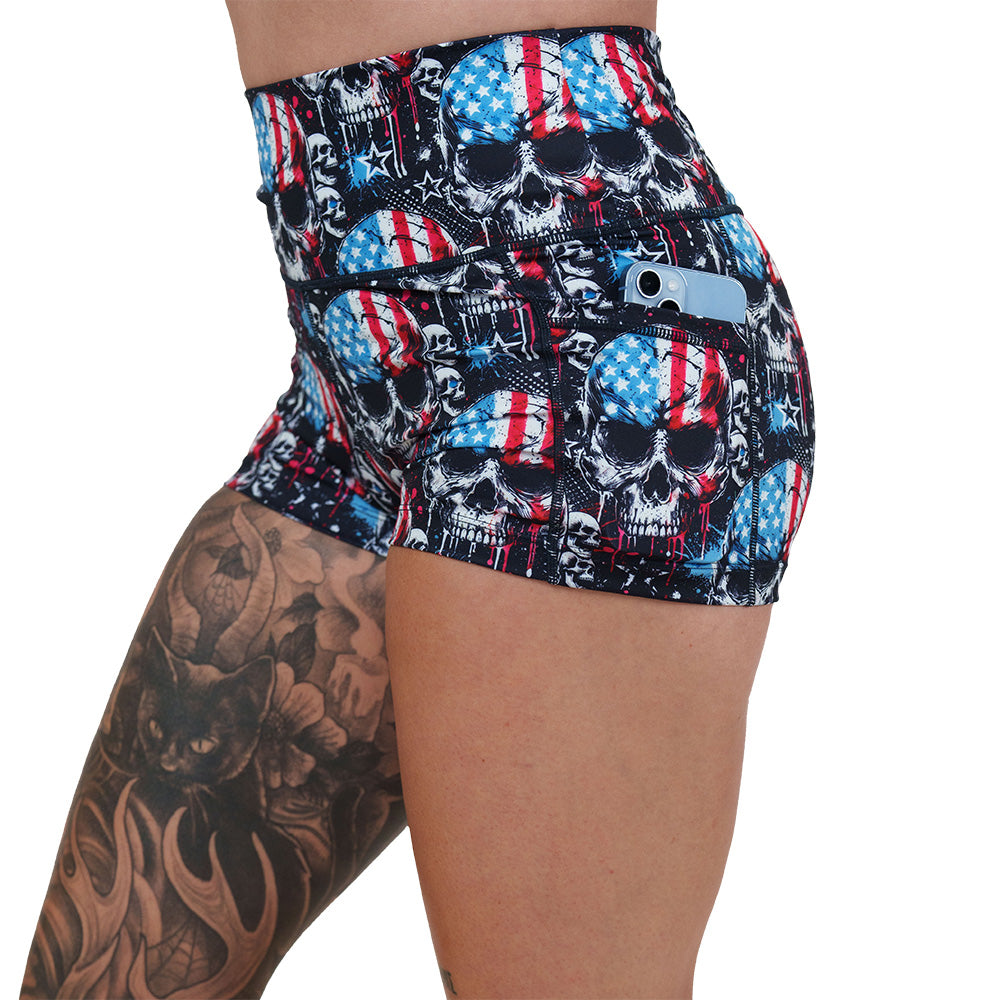 United Skulls Men's Casual Shorts - Comfortable Summer Athletic Shorts for Running, Gym & Outdoor Activities