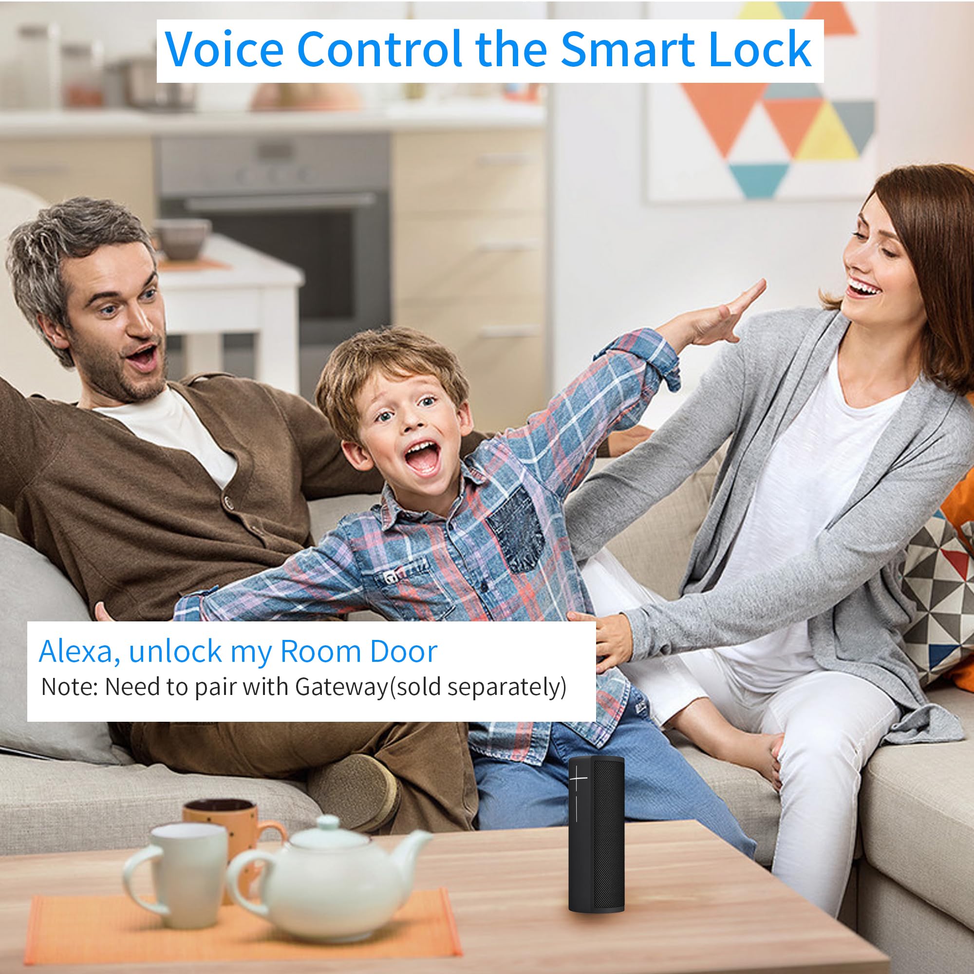 Harfo 5-in-1 Smart Fingerprint Door Lock - Heavy Duty Keyless Entry with Touchscreen Keypad, Bluetooth, Passcode & APP Control - Secure Electronic Digital Lock for Home, Office & Apartment (Black)