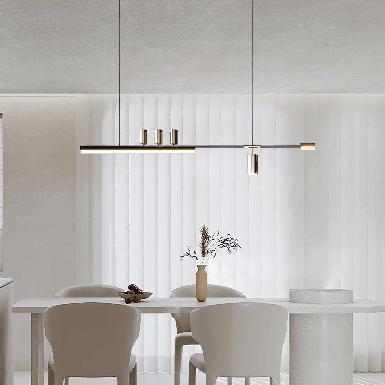 Modern Linear Island Pendant Lamp - Sleek Hanging Light Fixture for Kitchen, Dining Room & Bar Counter - Perfect for Contemporary Home Decor