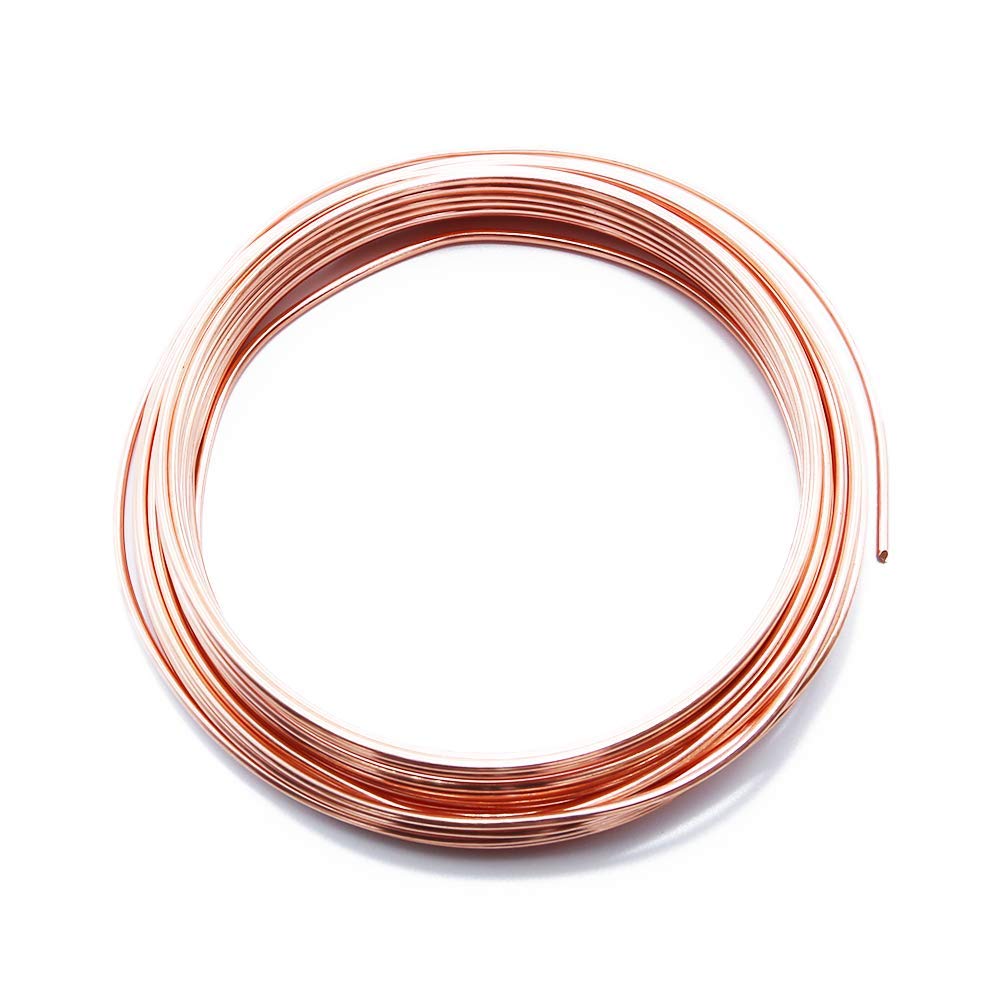 Premium Solid Bare Copper Wire - Round, Bright, Dead Soft (12 Gauge, 25 Feet) - Choose 10-30 Gauge for Electrical Projects, Jewelry Making & DIY Crafts