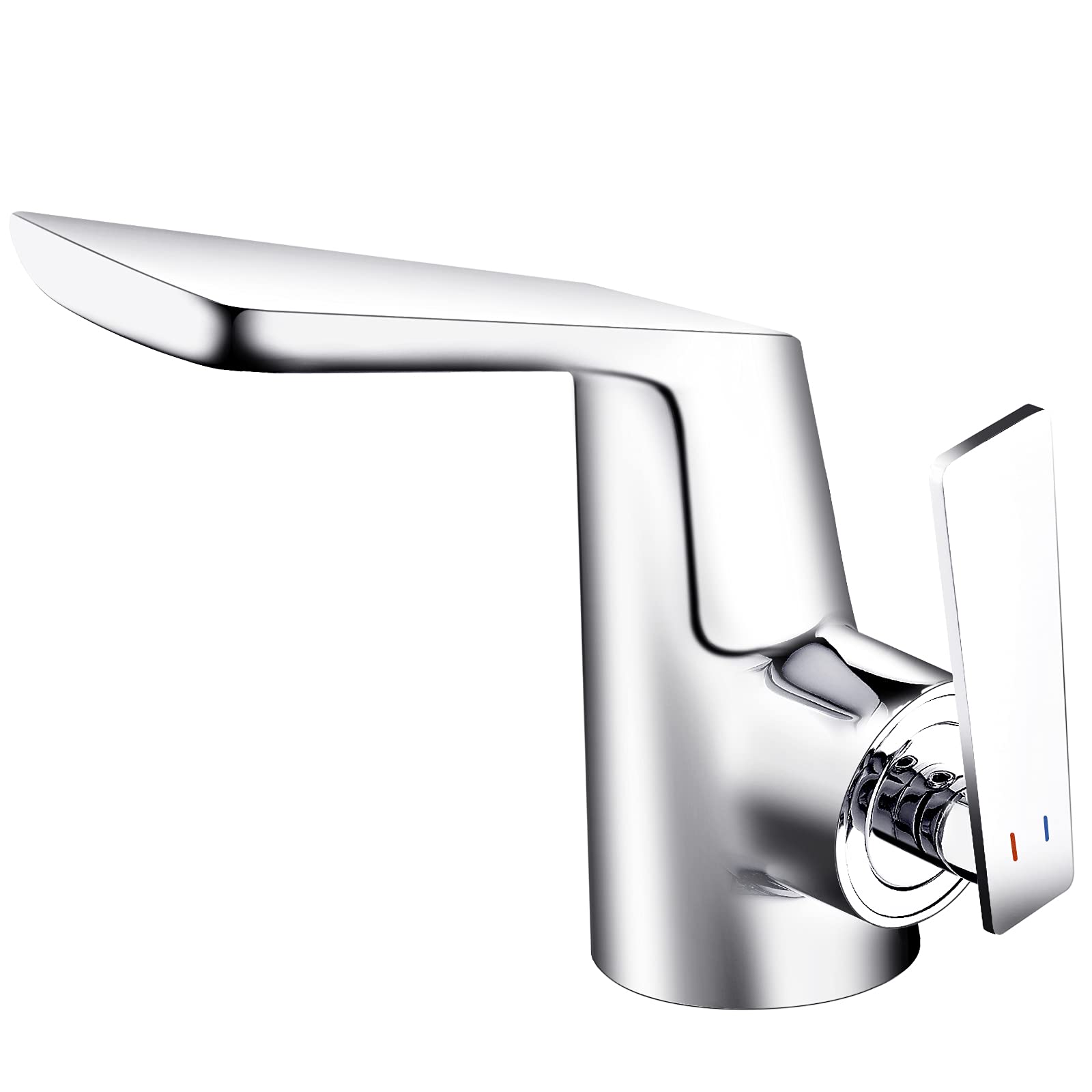 Becola Single Hole Bathroom Sink Faucet - Modern Waterfall Brass Faucet with Single Handle & 3/8
