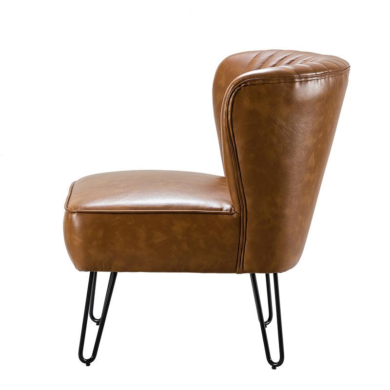 Annabella Vegan Leather Side Chair with Metal Base - Modern Dining & Office Accent Chair for Home & Workspace