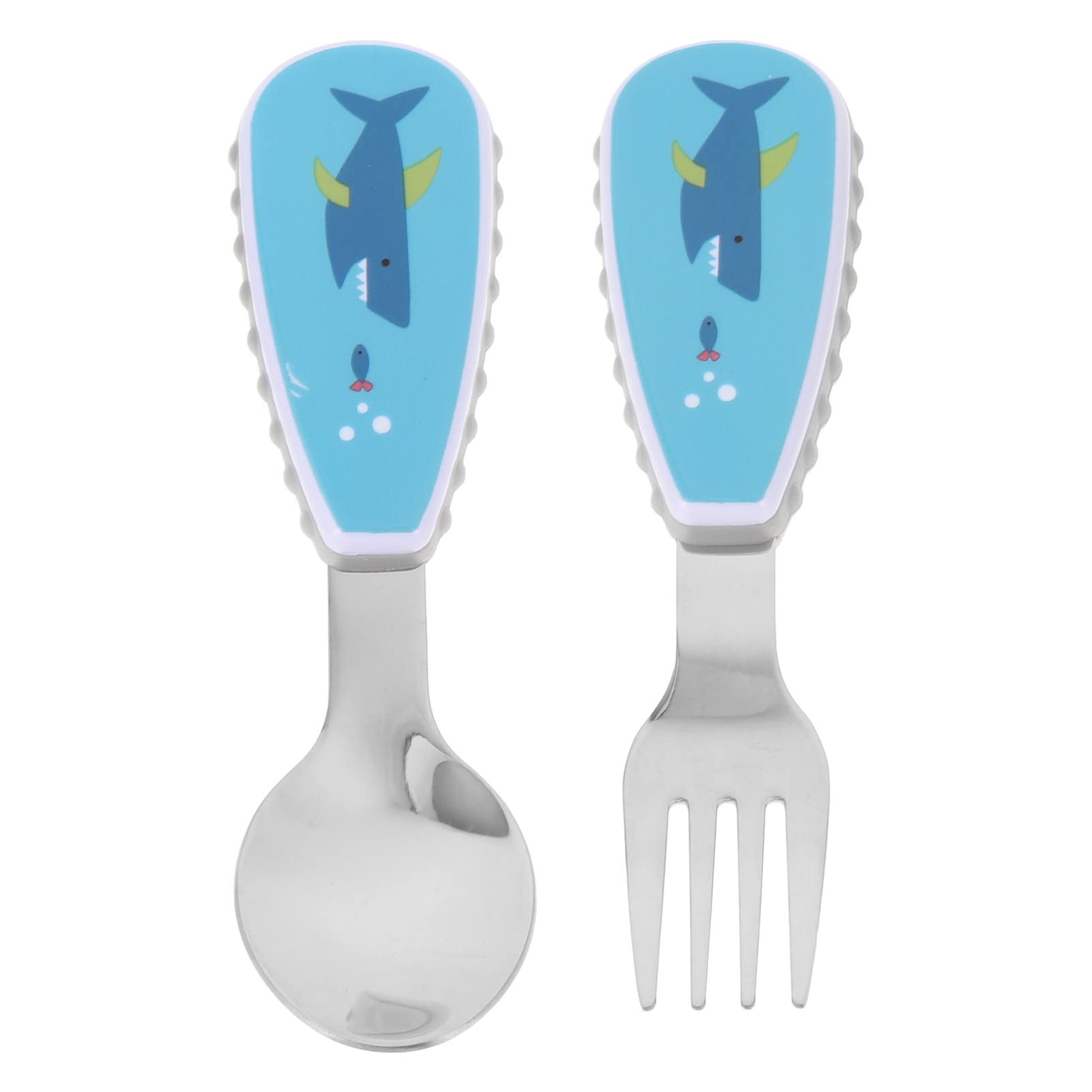 DOITOOL Stainless Steel Baby Spoon & Fork Set - Toddler Self Feeding Utensils with Travel Case | BPA-Free Silverware for Kids | Perfect for Home, Daycare & On-the-Go Meals