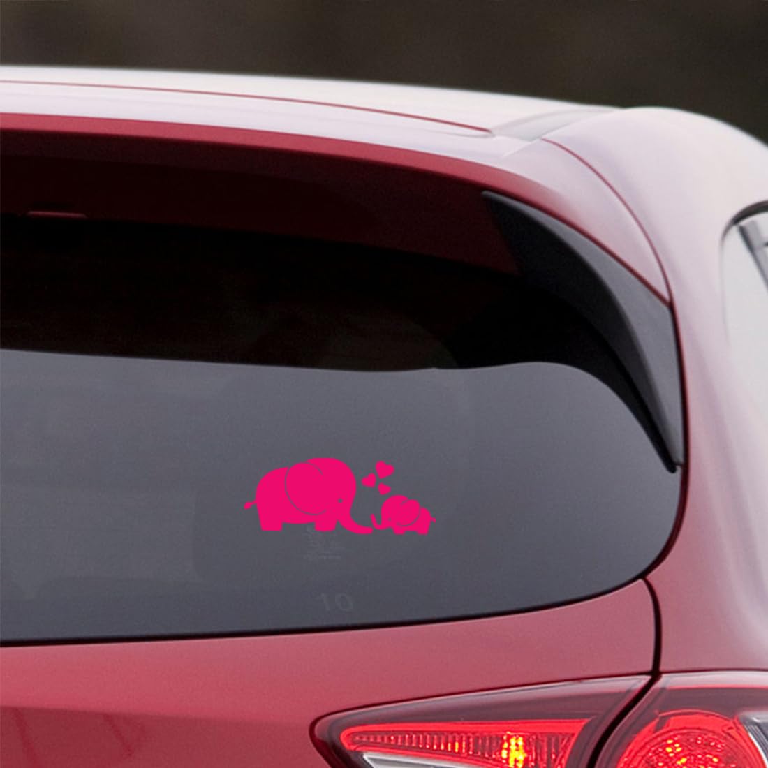 Premium Waterproof Vinyl Decal Stickers - Elephant Love 1 (Pink) Set of 2 - Durable Laptop, Phone, Helmet, Car Window, Bumper, Mug, Cup, Door & Wall Decor - Perfect for Personalizing Devices, Home & Office Accessories