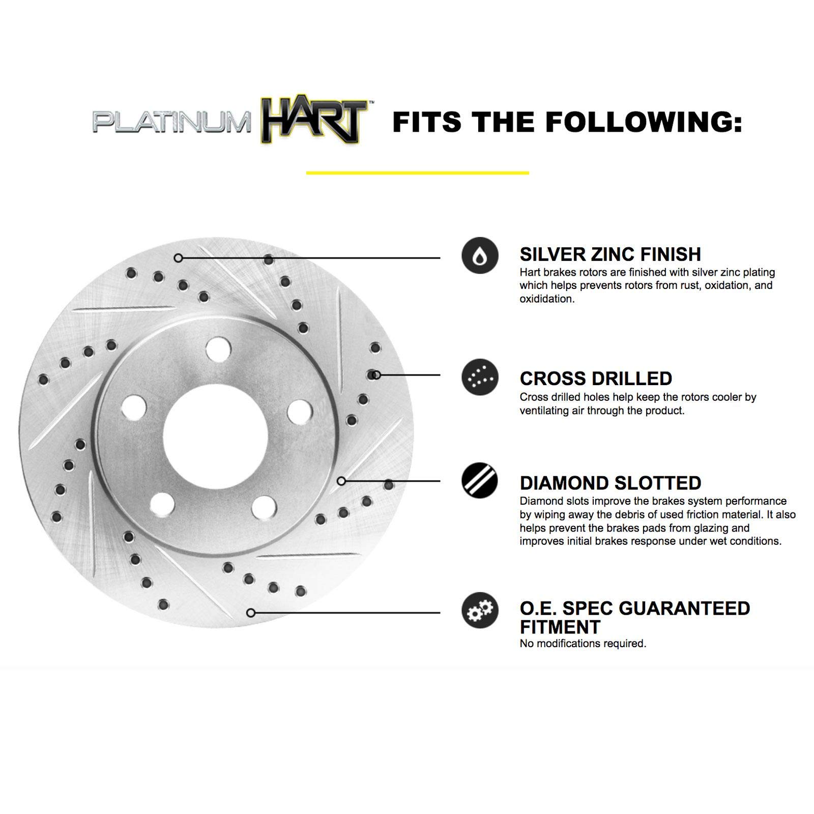 Hart PHCF.35165.02 Front Brake Kit - Ceramic Brake Pads & Rotors for Smooth Stopping | Perfect for Trucks, SUVs & Daily Commuter Vehicles | Durable Braking Solution for Highway & City Driving