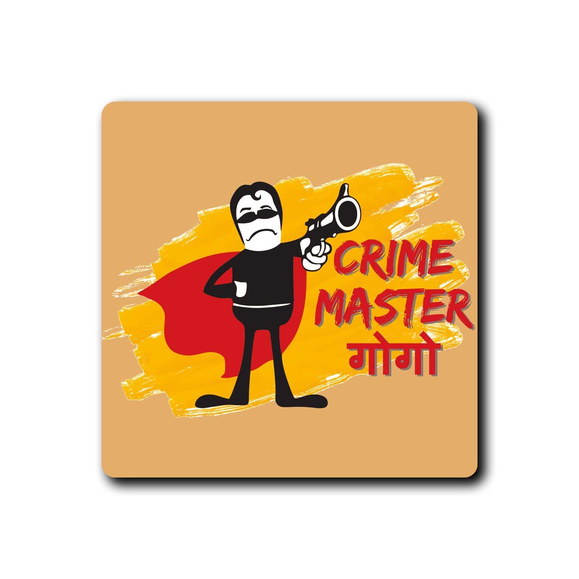 Bollywood Themed Funny Character Coasters Set of 4 - 3.5x3.5 Inch Square MDF Drink Coasters for Dining Table, Home Decor, Office Desk | Unique Gift Idea for Housewarming, Birthday & Indian Culture Lovers