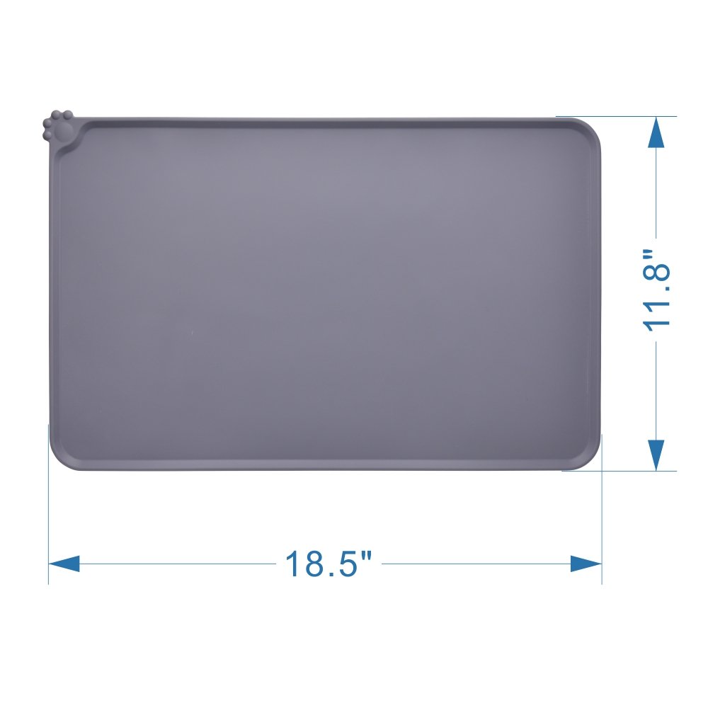 Premium Silicone Dog Food Mat - Non-Slip Waterproof Pet Feeding Mat for Dogs & Cats - Large 18.5