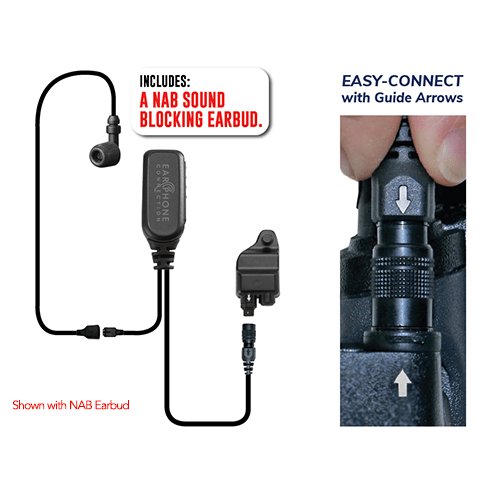 Hawk M1 Tubeless Lapel Microphone - Compatible with Harris M/A Com Jaguar/XG75 Radios - Clear Audio for Professional Communications, Public Safety, and Event Broadcasting