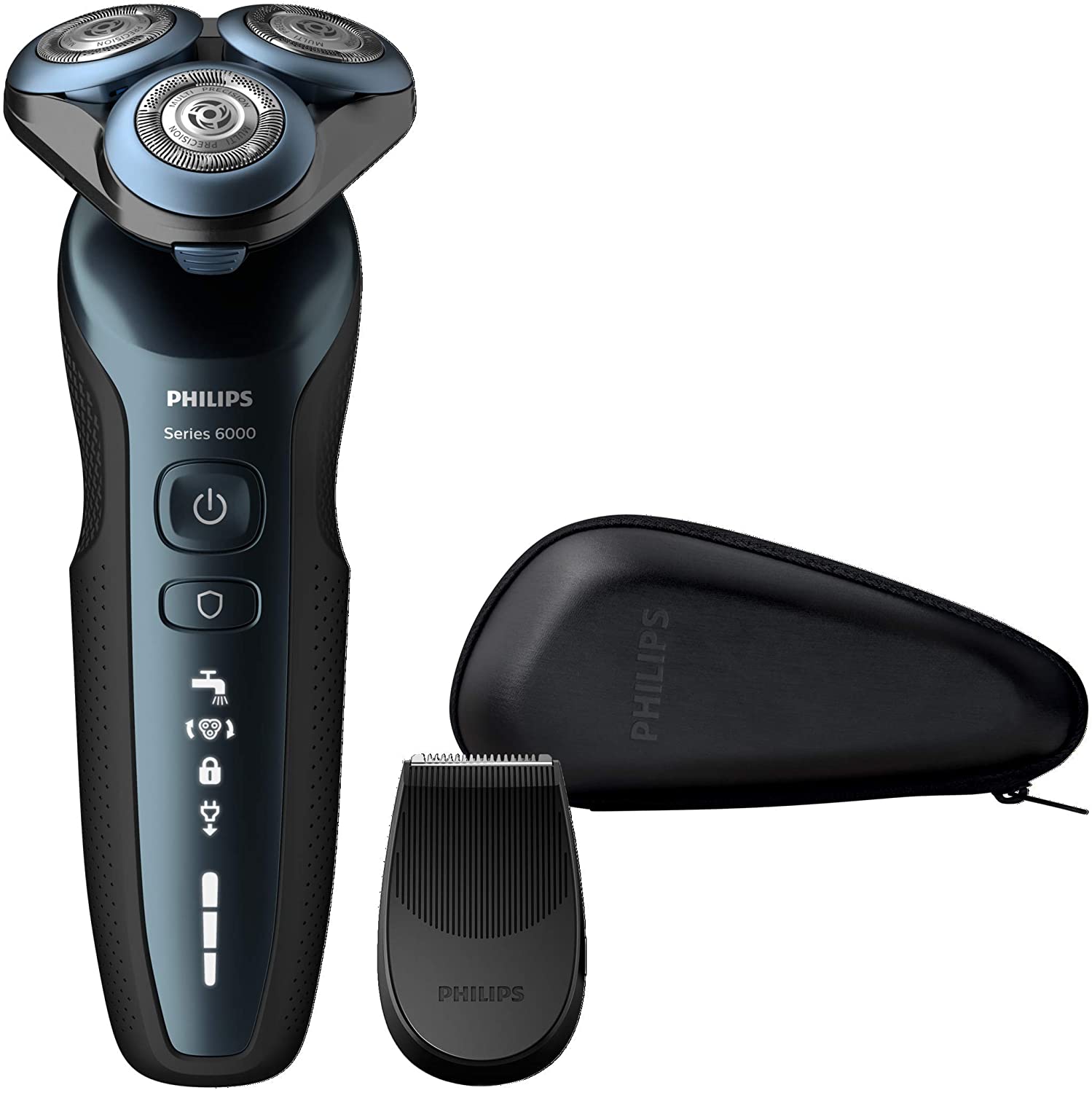 PHILIPS 6000 Series S6610/11 Electric Shaver for Men - Wet & Dry Cordless Razor with Precision Blades - Perfect for Travel, Home & Office Grooming
