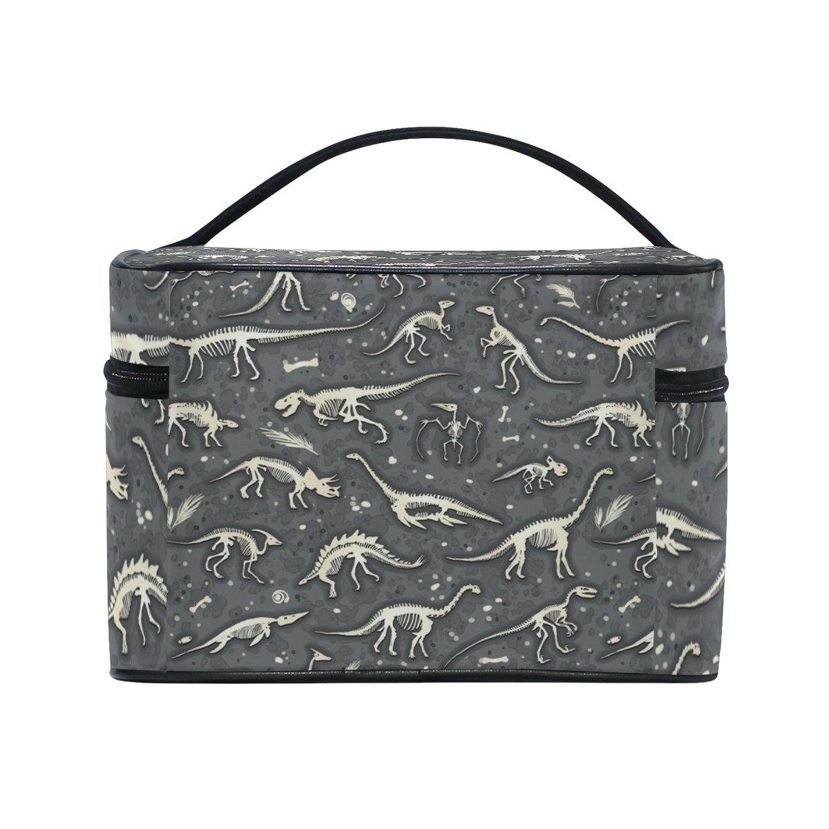 Dinosaur Skeleton Cosmetic Bag for Travel - Waterproof Makeup Train Case Storage Organizer for Women | Perfect for Travel, Gym, and Daily Makeup Organization