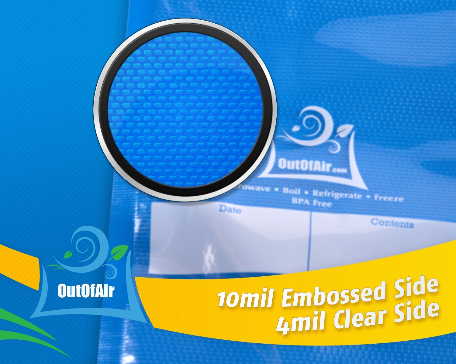 OutOfAir 100 Pack Gallon Vacuum Sealer Bags (11