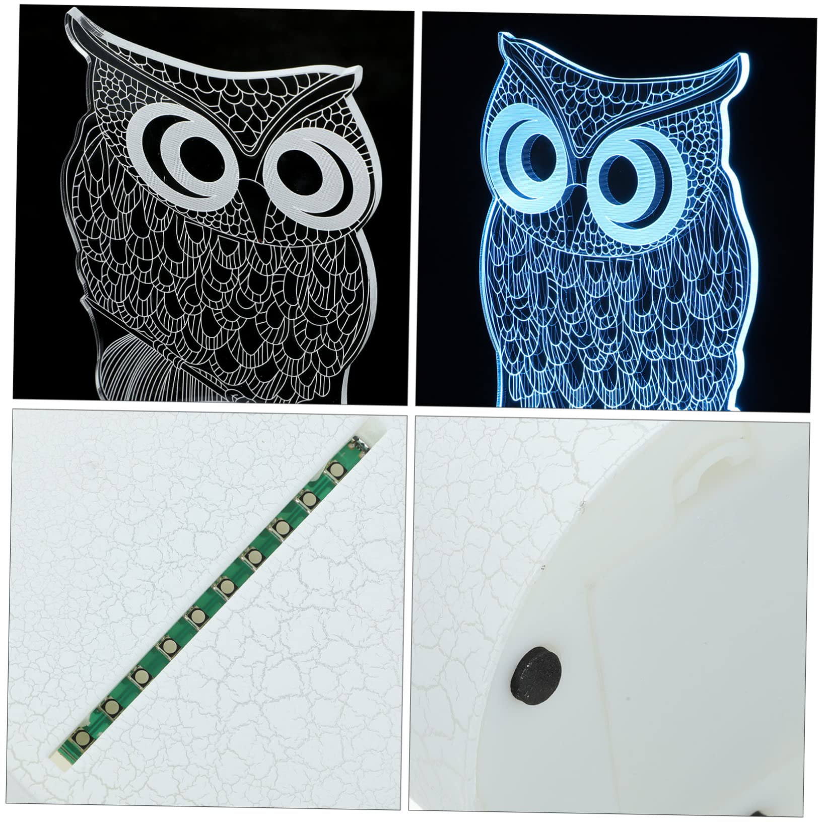 Veemoon 3D Owl Night Light - LED Bedroom Decor for Kids, Boys & Girls - Cute Nursery Lamp for Bedtime, Baby Room, and Kids' Playroom