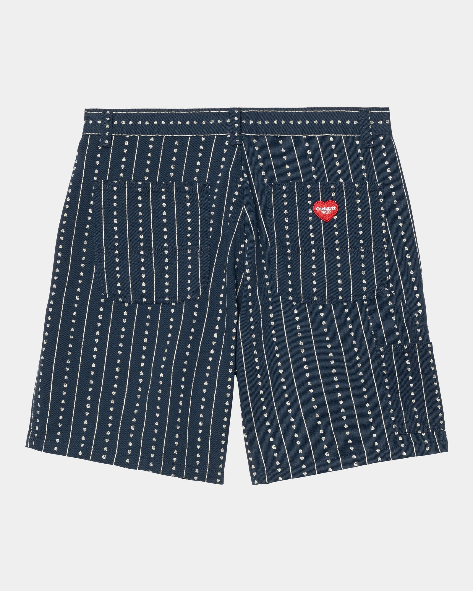 Drewes Shorts for Men - Ink & Natural Heart C Pinstripe Design | Casual Summer Shorts for Beach, Gym & Outdoor Activities