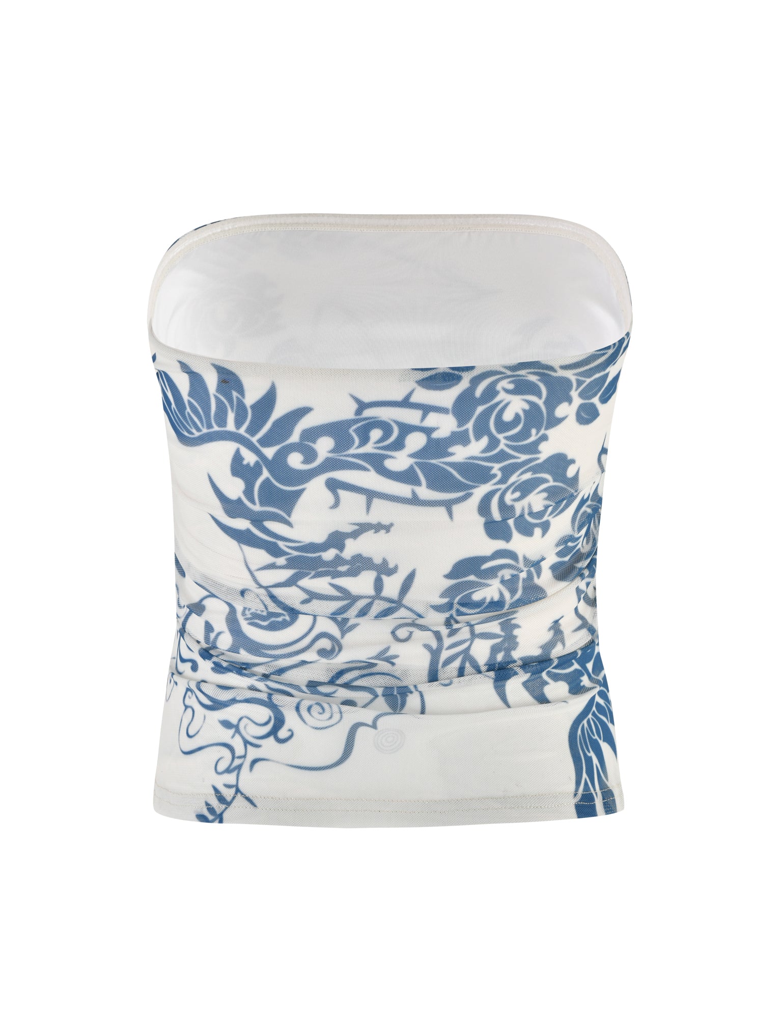 Harriett Tube Top in Blue - Stylish Tattoo Print Design for Women | Perfect for Summer Outfits, Beachwear, and Casual Fashion