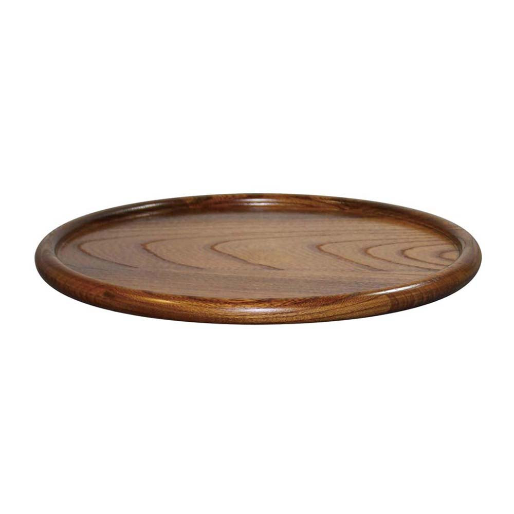 Handcrafted Zelkova Wood Round Tray - Natural Wooden Serving Tray for Coffee, Tea & Snacks - Perfect for Home Decor, Dining Table Centerpiece & Gift Giving