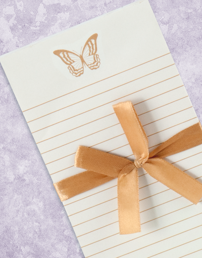 Golden Butterfly Shopping List Notepads - 50 Sheets, 5.5