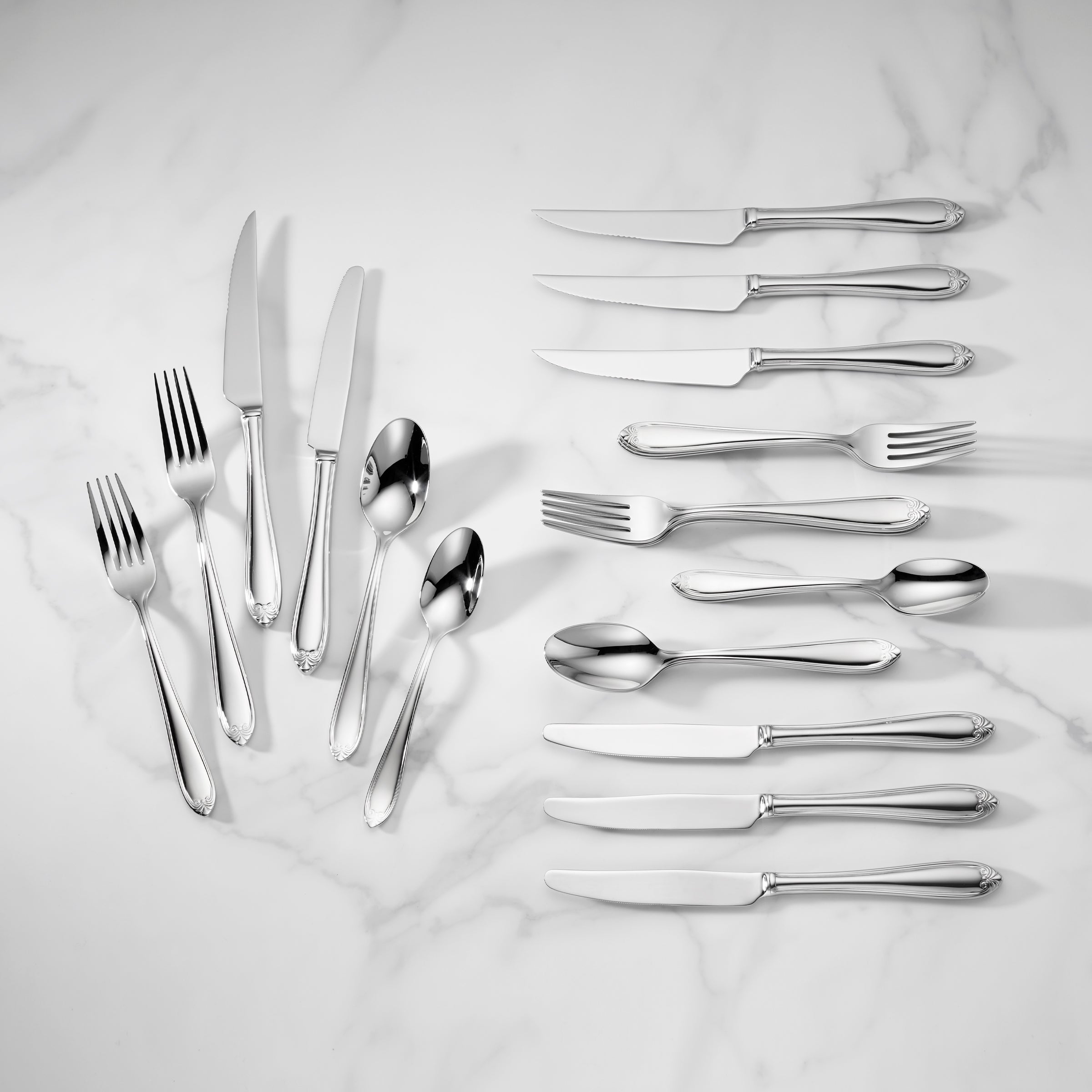 Forest Park 24-Piece Stainless Steel Flatware Set - Elegant Silverware for 6 Place Settings - Perfect for Dinner Parties, Weddings & Everyday Dining