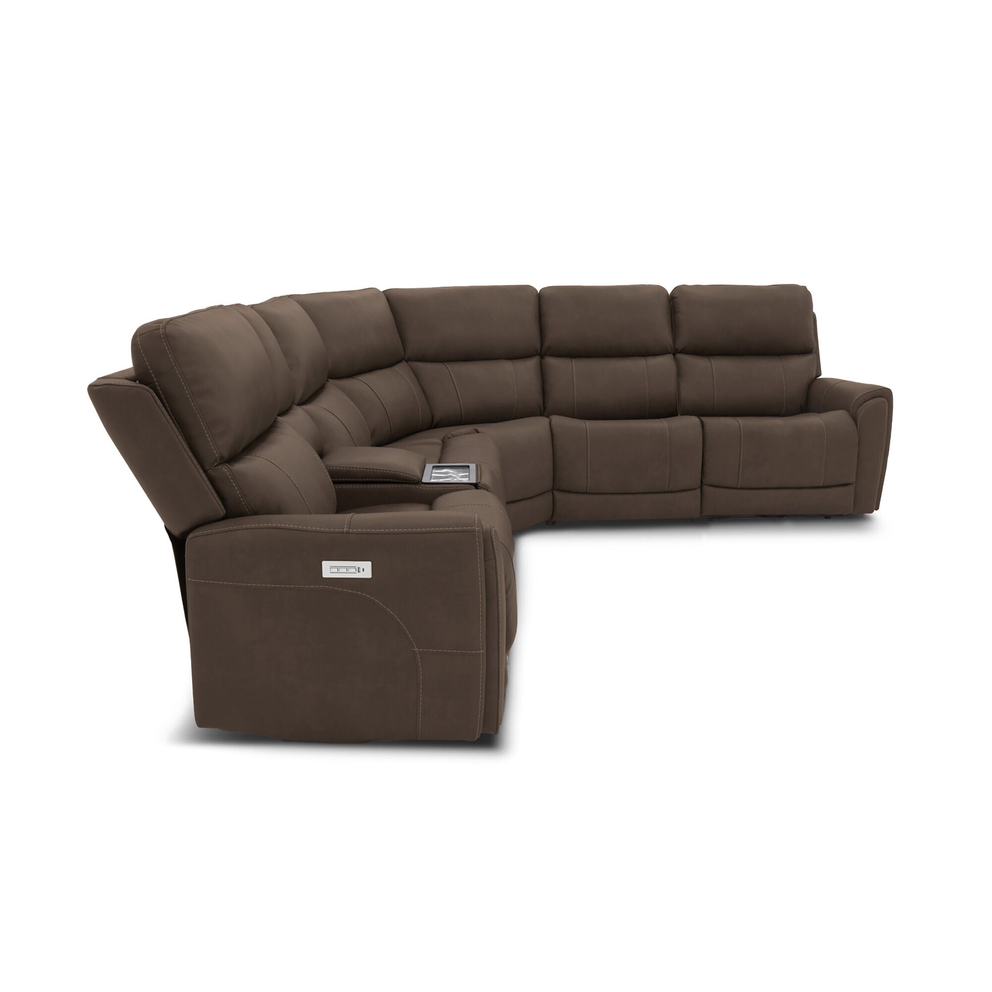 Dylan 6-Piece Sectional Sofa with 2 Power Recliners and 2 Armless Chairs - Perfect for Living Room, Family Room, and Home Theater