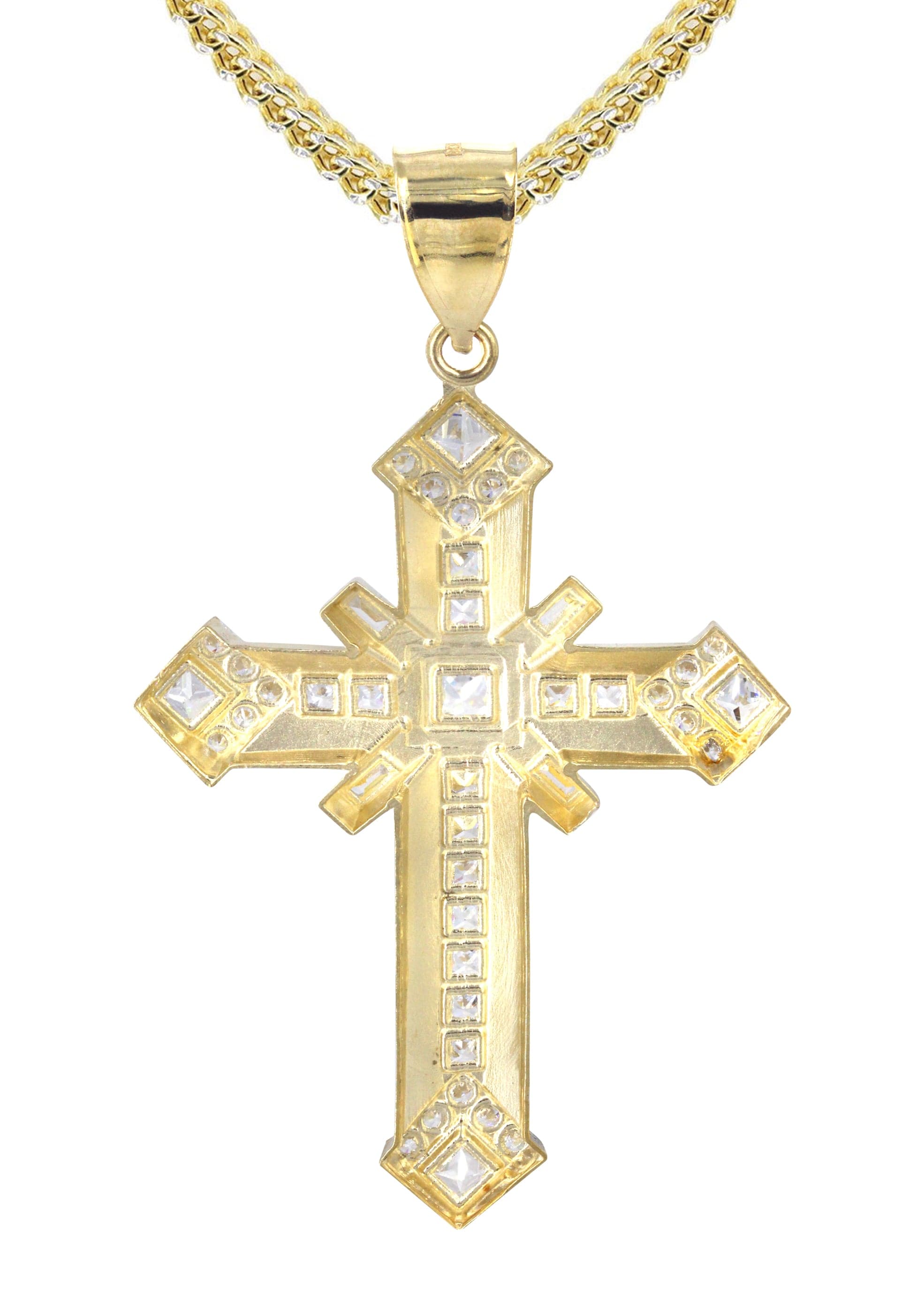 10K Yellow Gold Cross Necklace for Women & Men - 19.5 Grams Solid Gold Religious Jewelry - Perfect for Baptism, Confirmation, Christmas Gifts & Everyday Wear