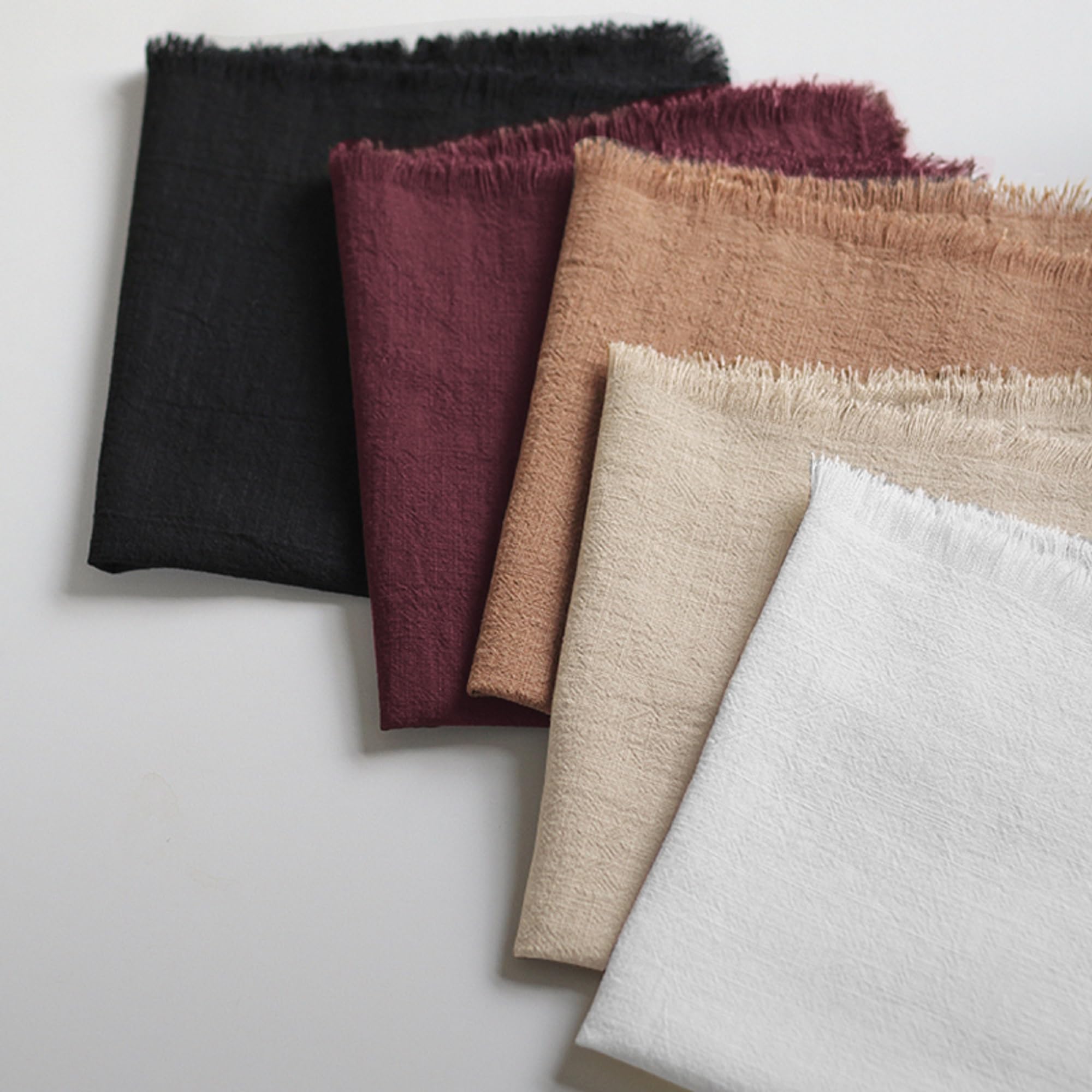 Handmade 100% Cotton Fringed Napkins - Set of 6 (18x18 Inch) Burgundy Dinner Napkins for Elegant Dining, Parties, Weddings & Home Decor - Premium Quality Fabric Table Linens