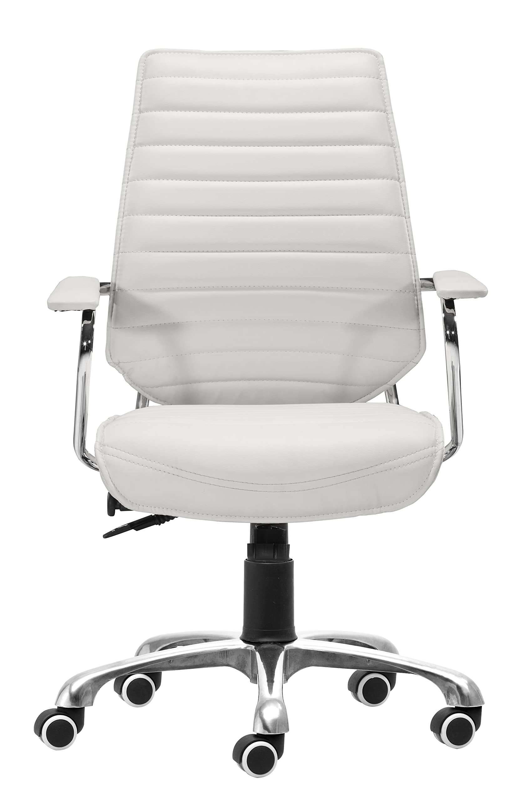Zuo Modern Low Back Office Chair - Ergonomic White Executive Chair for Home & Office - Comfortable Desk Chair for Work, Study & Gaming