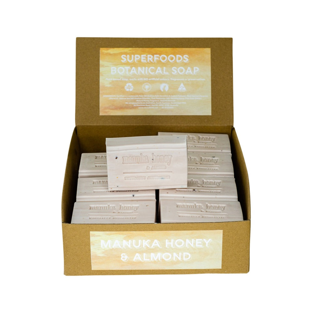CLOVER FIELDS Organic Manuka Honey & Almond Soap Bar 150g - 16 Pack | Natural Skincare for Dry & Sensitive Skin | Perfect for Daily Cleansing & Gift Sets