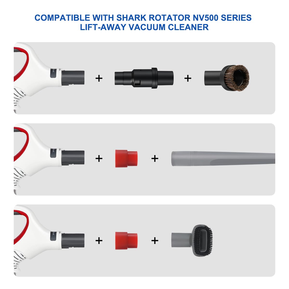 LANMU Vacuum Attachments Compatible with Shark Navigator NV350 NV351 NV352 NV356E & Rotator NV500 NV501 Series - Crevice Tool & Brush Accessories for Upright Vacuums | Perfect for Pet Hair, Stairs & Hard-to-Reach Areas