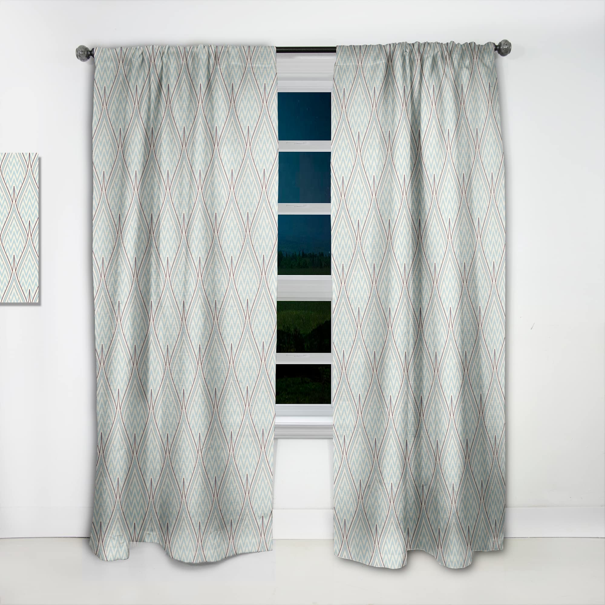 DesignQ Thermal Insulated Blackout Curtains - 52x90 Inch Single Panel Window Drapes for Bedroom & Living Room - Decorative Home Decor with Ornamental Elements | Perfect for Privacy, Light Control & Energy Saving