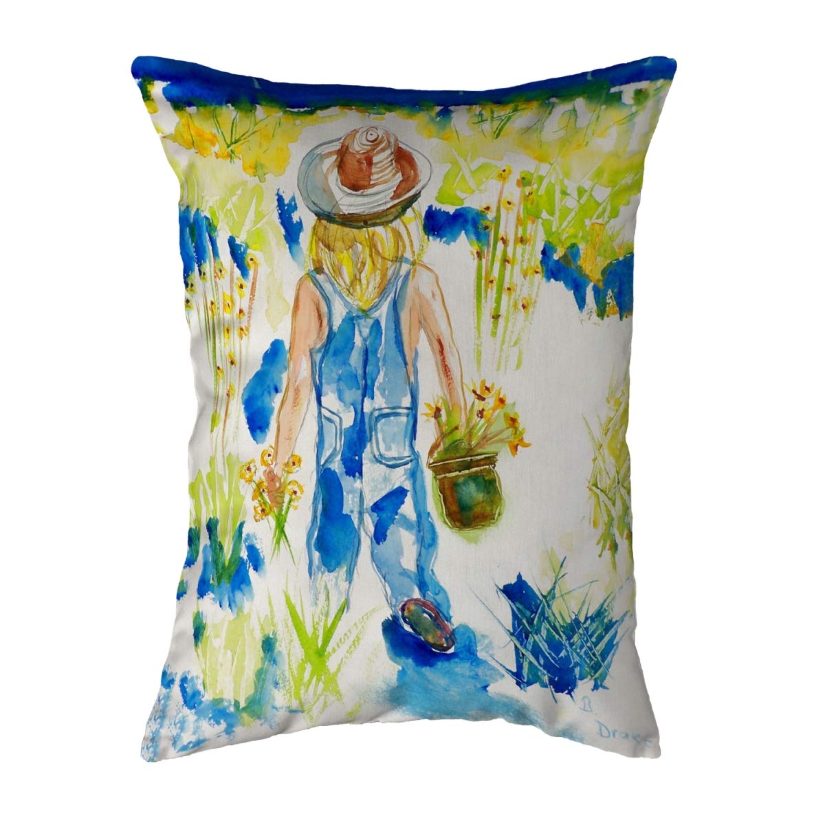 Betsy Drake KS079 Decorative Throw Pillow 11x14 Inches - Soft Multicolor Cushion for Sofa, Bed, Living Room & Home Decor