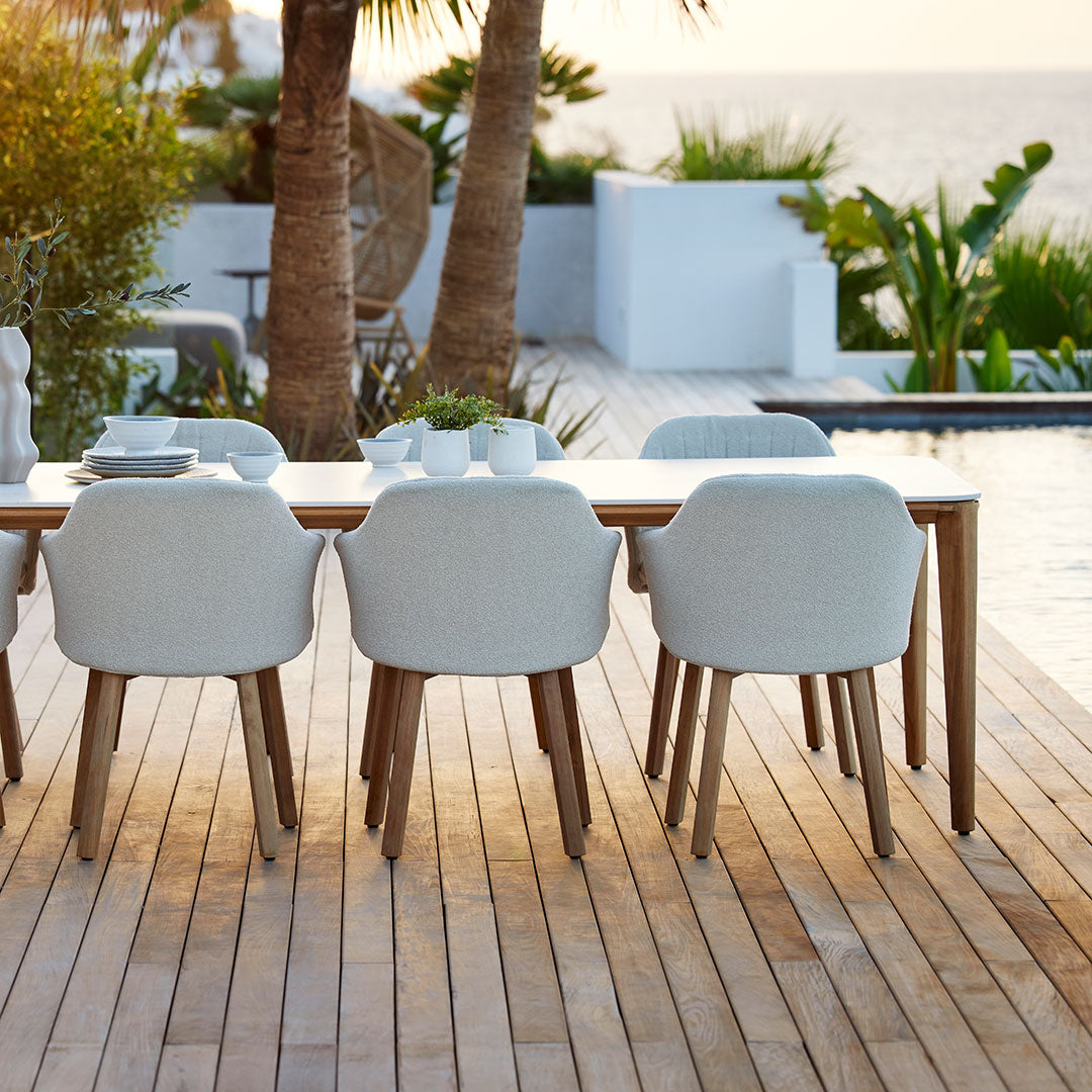 Premium Outdoor Chair with Wood Base & Comfortable Back/Seat Cushion - Perfect for Patio, Garden, Poolside, and Backyard Relaxation
