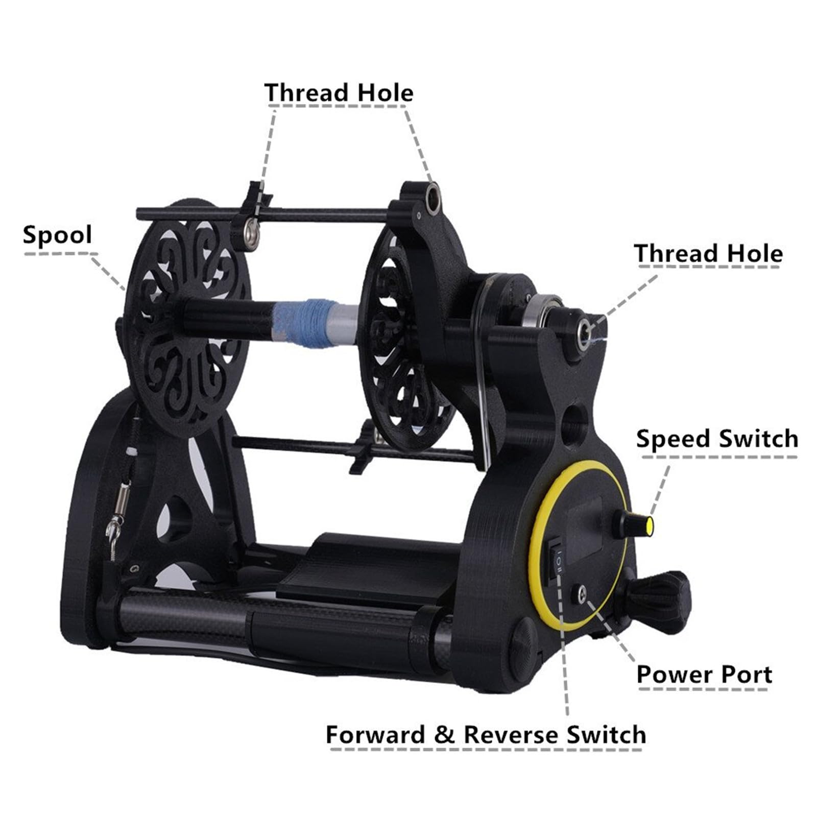 Electric Spinning Wheel for Wool & Yarn - Digital Fiber Spinner with Winding Reel & 3 Large Spools, 12V DC Motor - Perfect for Hand Spinning, Knitting, Crochet & DIY Craft Projects