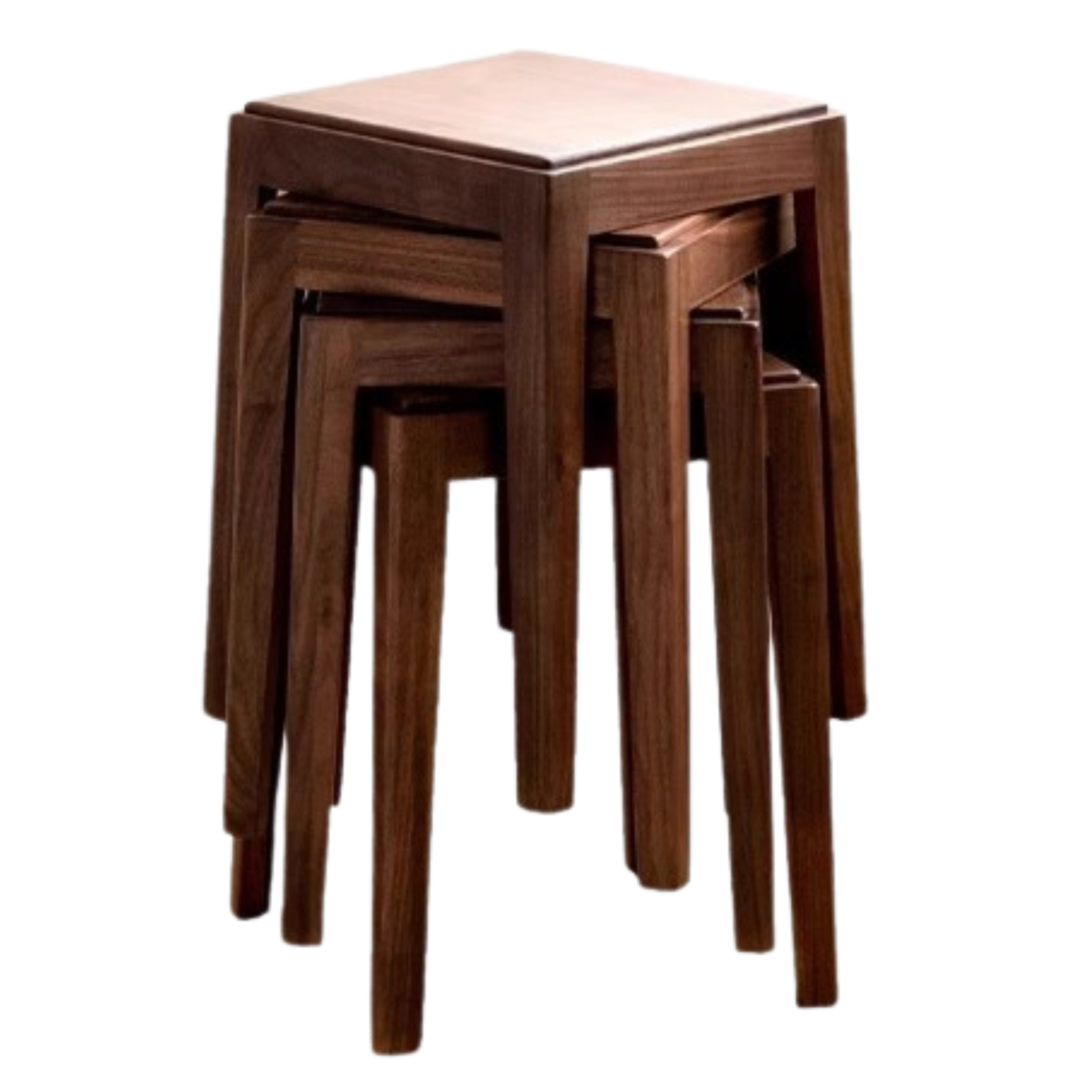 Premium Black Walnut Solid Wood Folding Stool - Modern Handcrafted Bar Stool for Kitchen Island, Dining Room & Home Decor | Space-Saving Design for Small Spaces