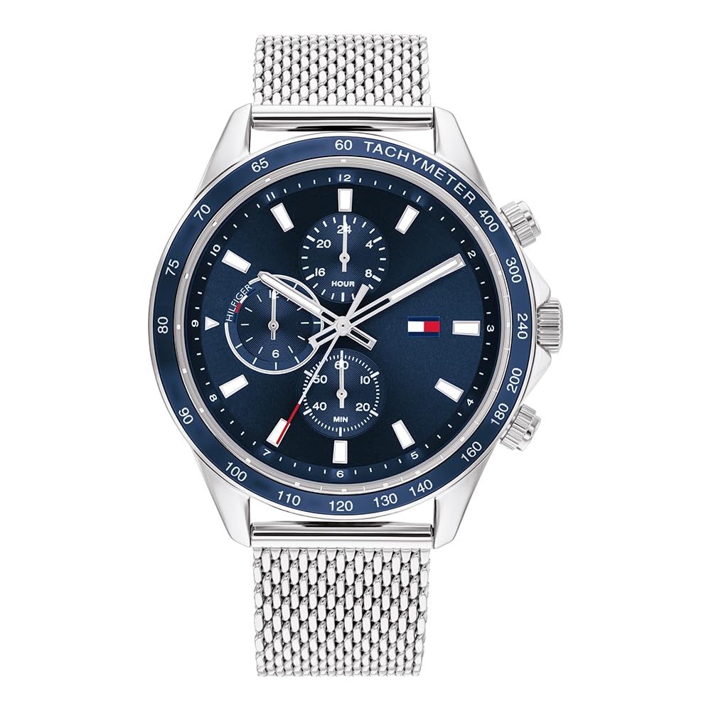 Tommy Hilfiger Men's Navy Blue Dial Analog Watch - Stylish & Water-Resistant for Casual, Business & Everyday Wear