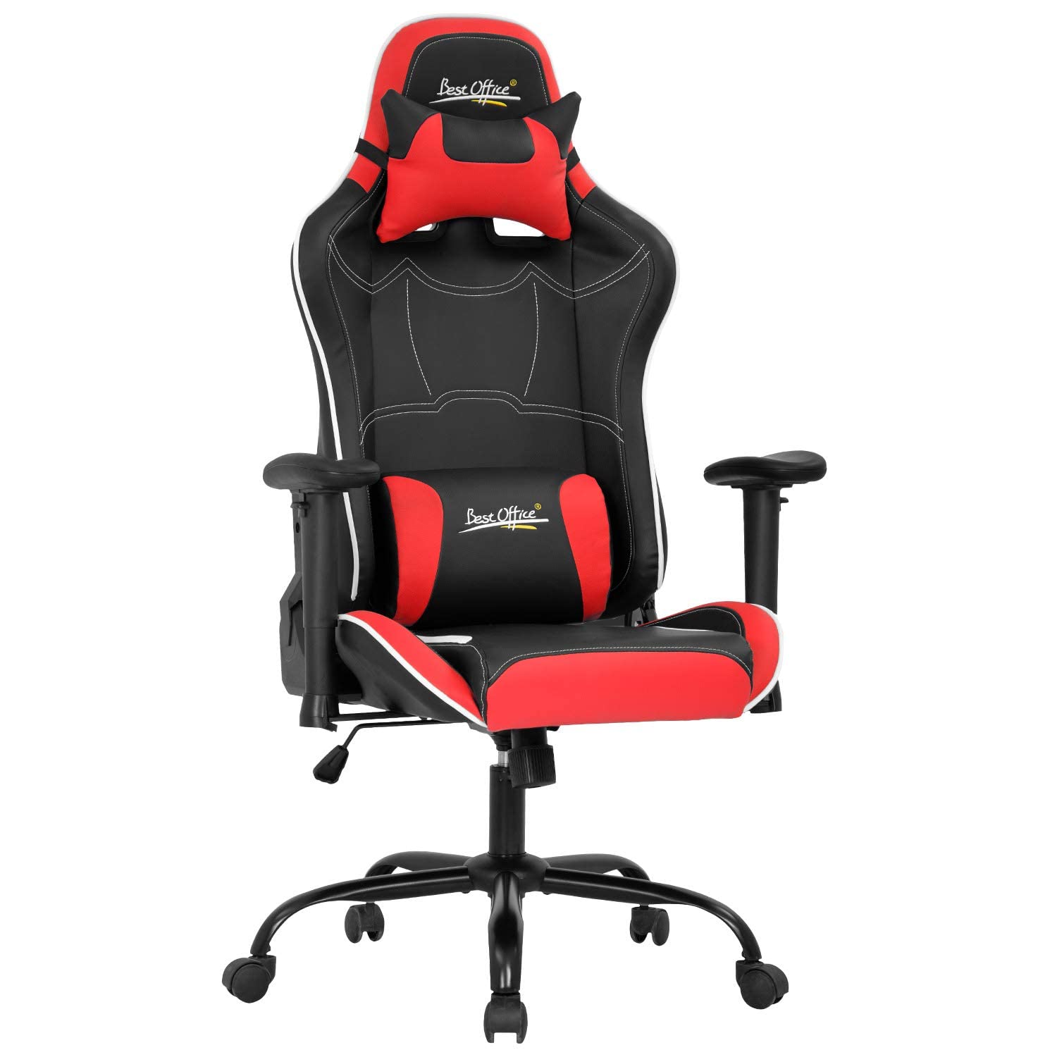 Ergonomic Gaming Chair for PC & Office - High Back Racing Style Computer Desk Chair with Lumbar Support - Red - Perfect for Gaming, Work & Home Office Setup